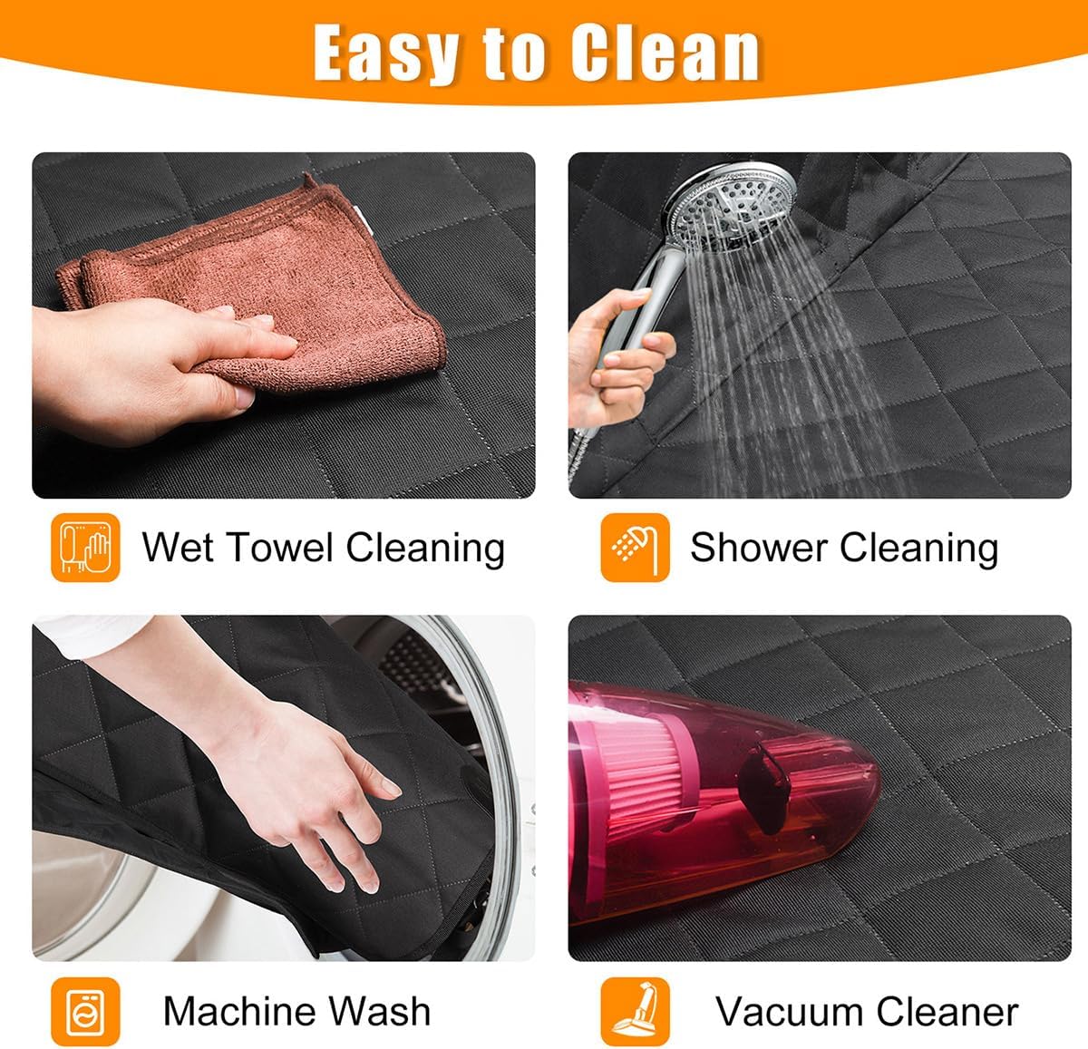 Kytely Dog Car Seat Cover XL, Heavy Duty Dog Seat Cover for Back Seat, 100% Waterproof Nonslip Hammock for Car with Side Flap, Scratch Proof Pet Back Seat Covers