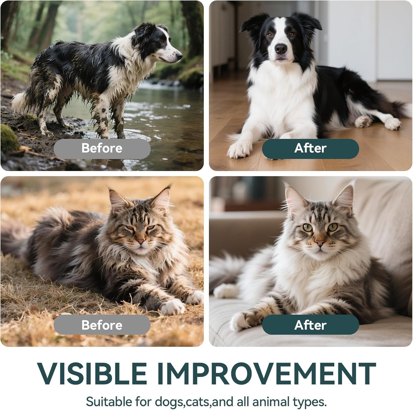 WLP 24 PCS Pet Cleaning and Deodorizing Glove Wipes for Dogs & Cats Hypoallergenic Pet Cleaning and Hydrating Glove Bath Wipes Enriched with Aloe & Jojoba Oil Individually Wrapped