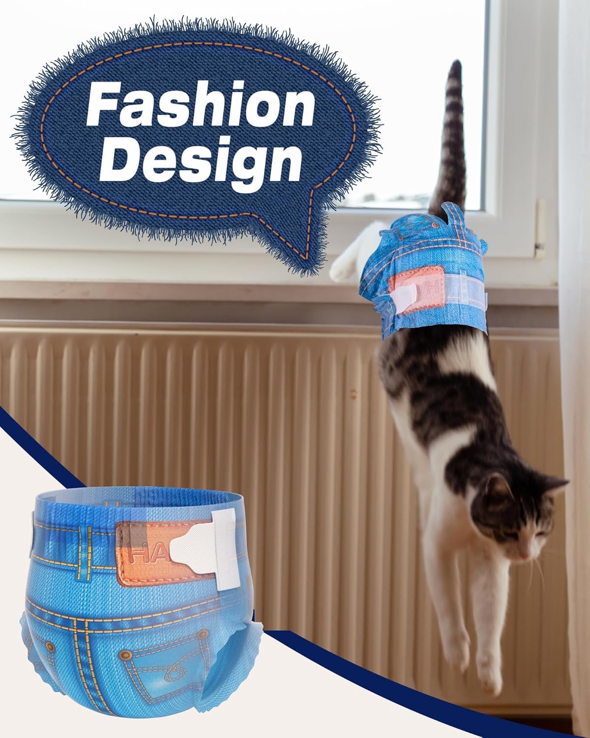 Pet Soft Dog Diapers Female, Disposable Dog Diapers, Cat Diaper for Female Cats, Puppy Diaper 8pcs Small