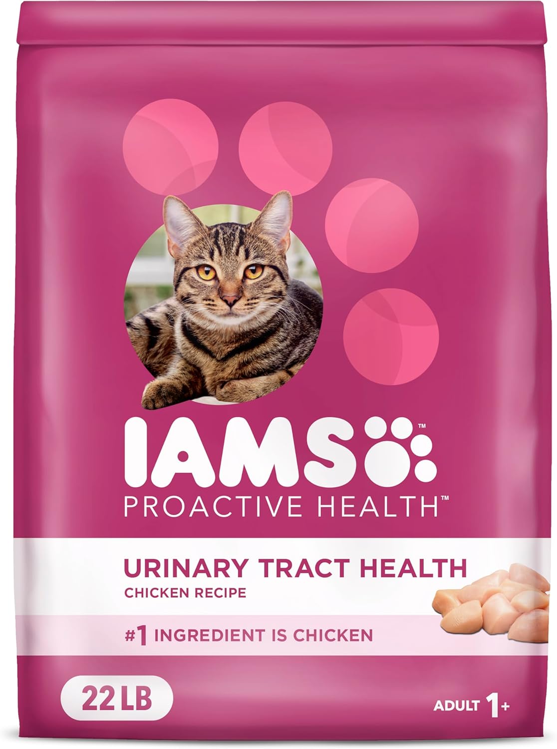 IAMS Proactive Health Adult Urinary Tract Healthy Dry Cat Food with Chicken, 22 lb. Bag