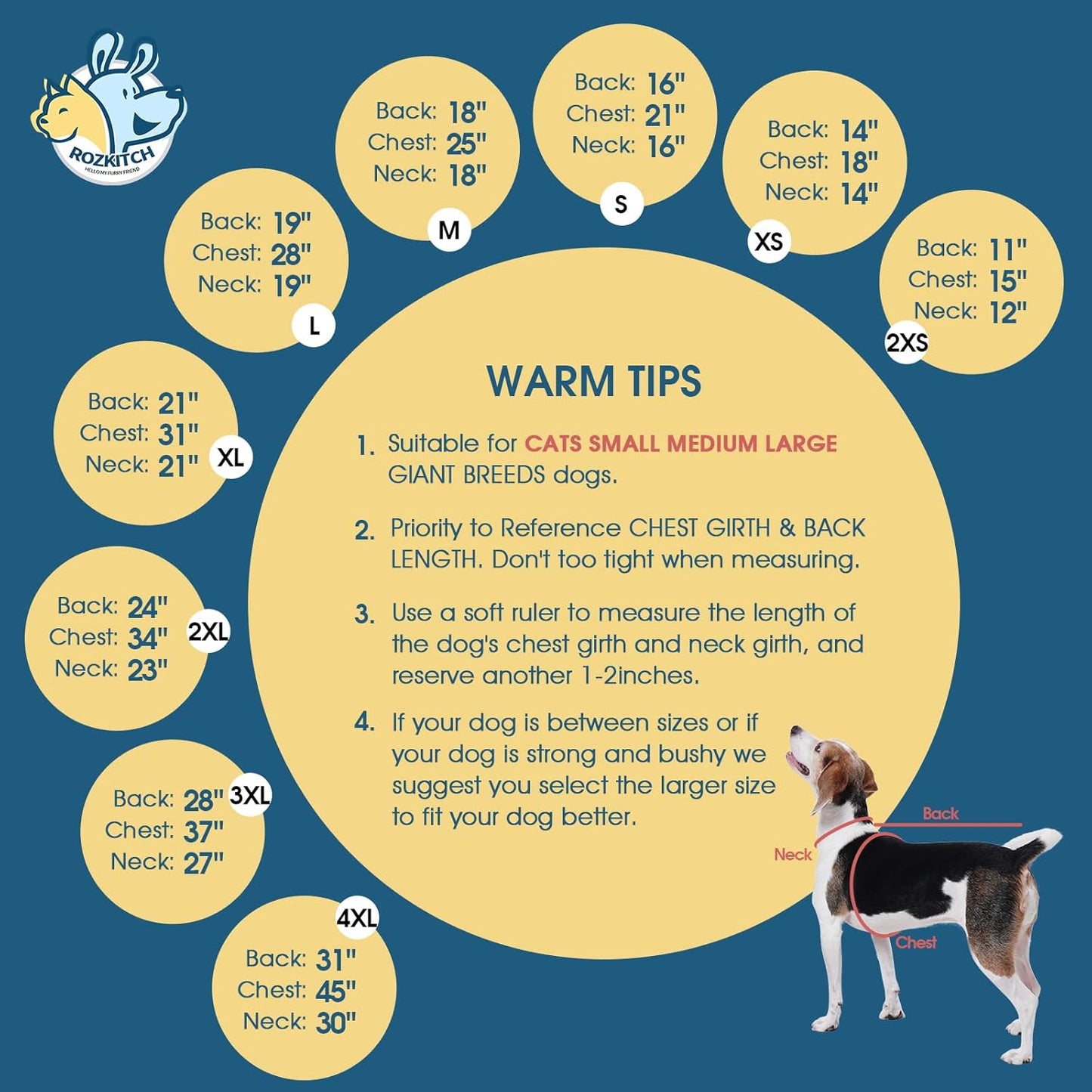 ROZKITCH Dog Shark Outfit, Pet Windproof Warm Cold Weather Jacket Vest with Luminous Zipper, Jumpsuit Apparel Outfit Clothes for Small Medium Large Dog Shark L