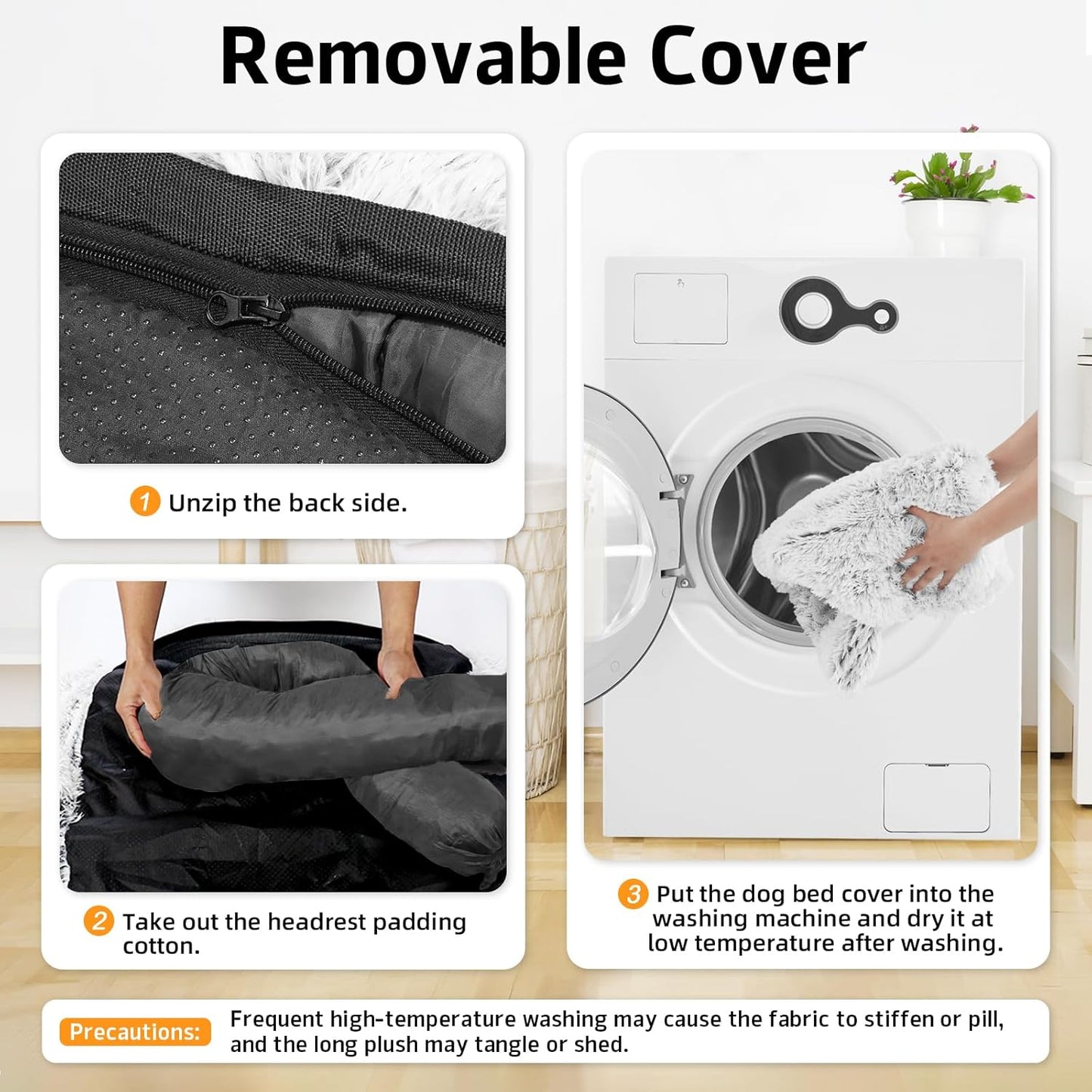 Calming Dog Bed Fluffy Plush Dog Mat for Furniture Protector with Removable Washable Cover for Large Medium Small Dogs and Cats (XS (31"x23.5"x5"), Light Grey)