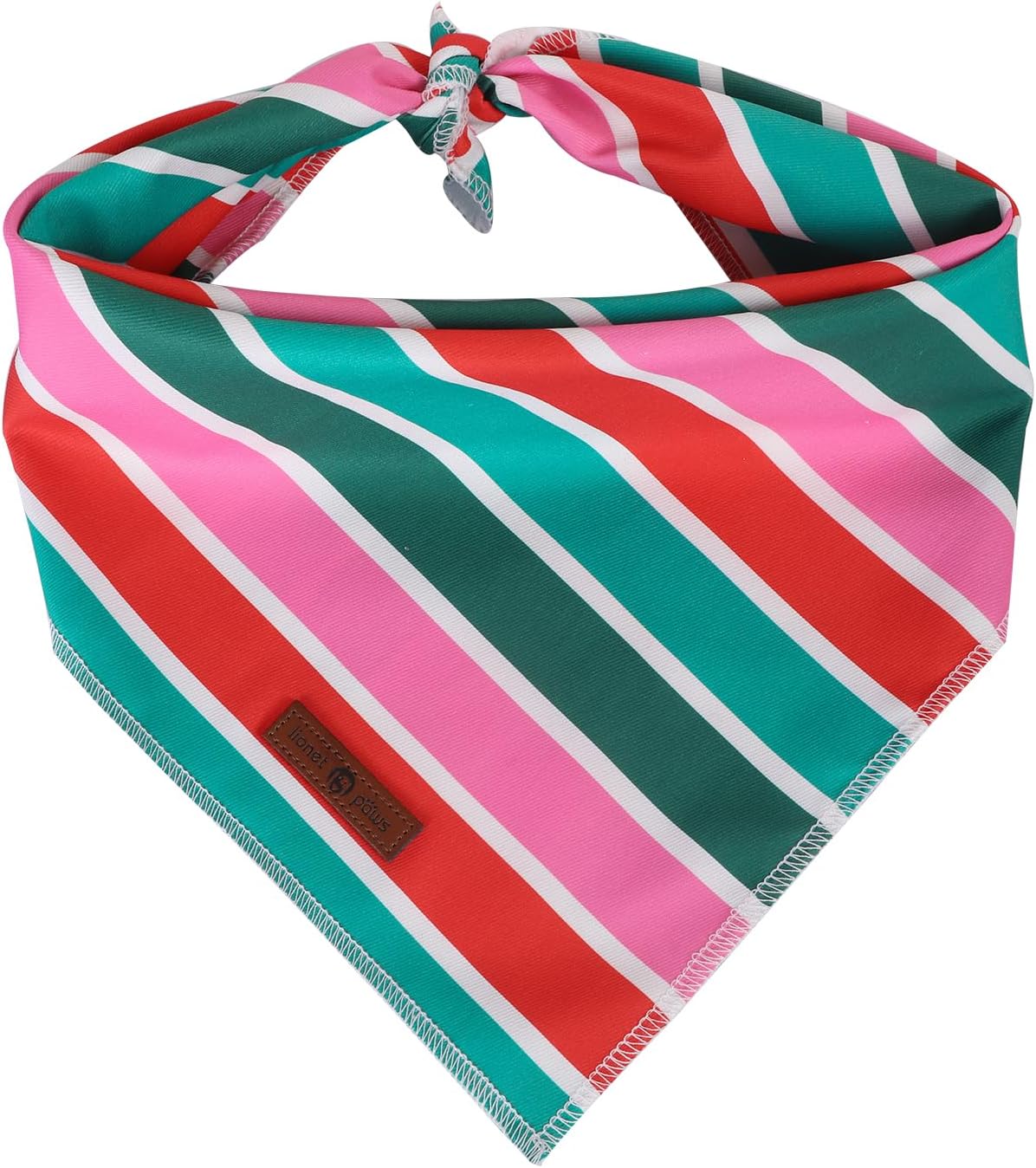 lionet paws Christmas Dog Bandana,Fabric Colorful Stripe Dogs Kerchief for Medium Large Dogs,Dog Cotton Triangle Bibs Scarf for Girl Boy