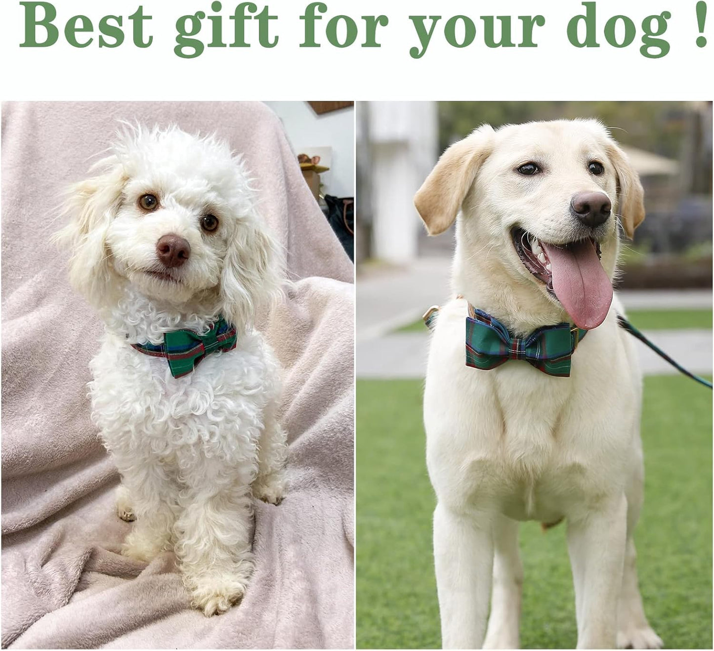 Unique style paws Dog Collar with Bow Tie Christmas Dog Collar for Small Medium Large Dogs with Adjustable Metal Buckle -XS