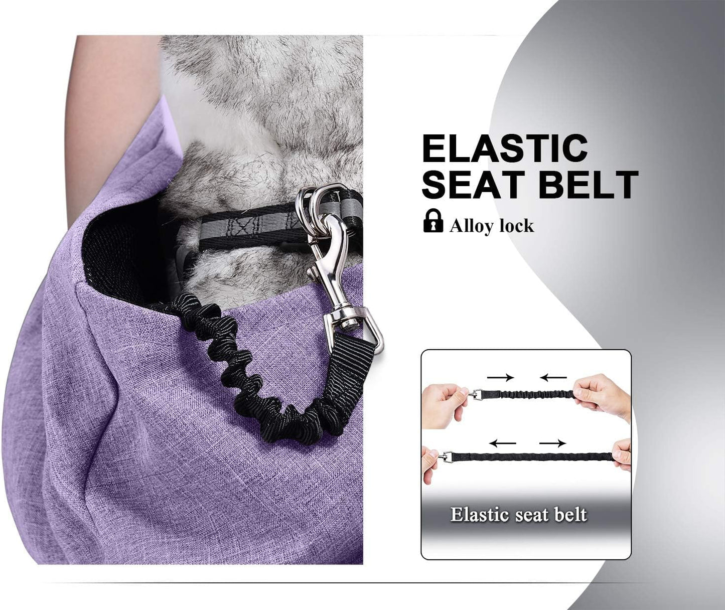 TOMKAS Medium Padded Shoulder Strap Dog Cat Carrier Sling (Purple for 8-15 lbs)