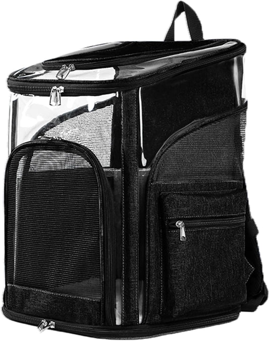 Cat Carriers Dog Carrier Pet for Small Medium Cats Dogs Puppies up to 25 Lbs, TSA Airline Approved Soft Sided, Collapsible Travel Puppy - Black Grey (L: 15.8" LX12.6 WX19.7 H, Black)