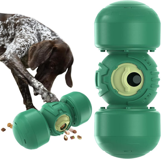 KADTC Dog Treat Dispener Toys Rolling Giggling Indestructible Puzzle Feeder Toy Adjustable Food Dispensing Speed for Medium/Large Aggressive Chewers Breed