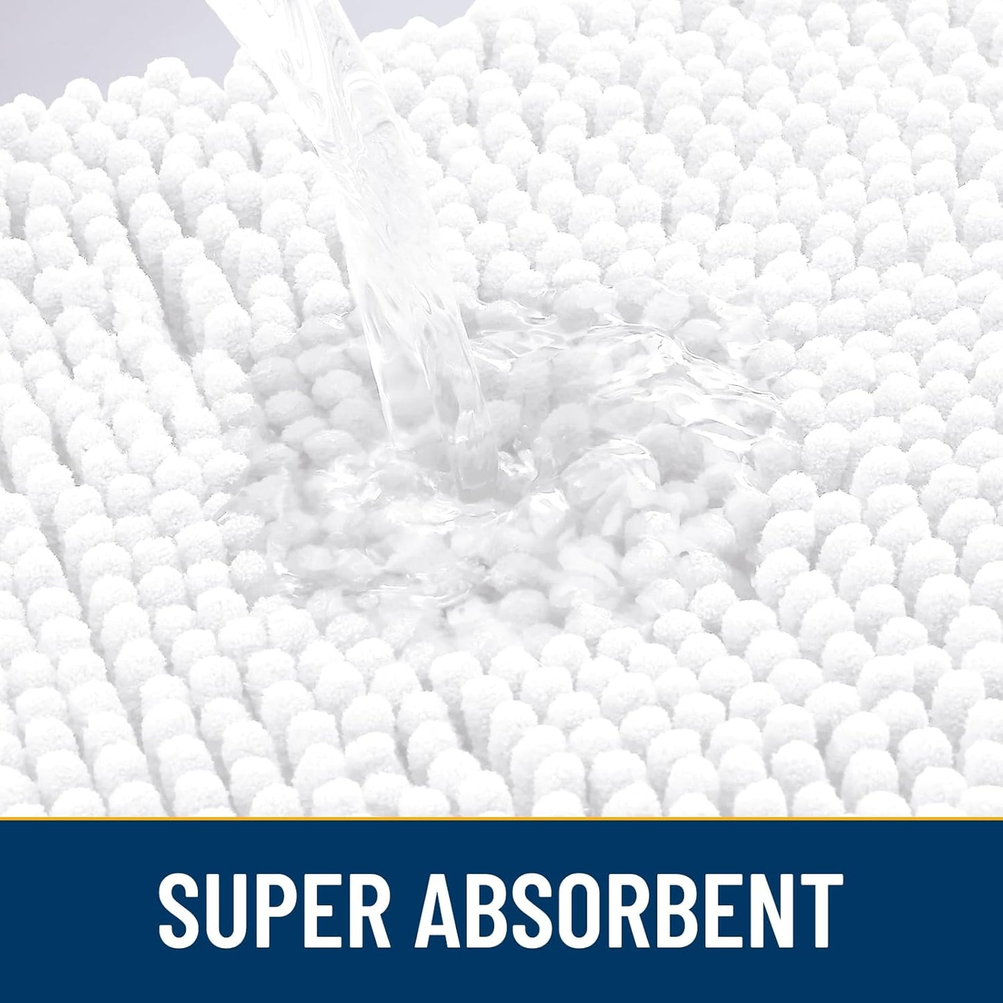 Smiry Dog Door Mat for Muddy Paws 24x16, Absorbs Moisture and Dirt Doormat, Non-Slip Washable Quick Dry Chenille Front Door Mat Indoor Entrance, Entryway Carpet for Inside Floor, White