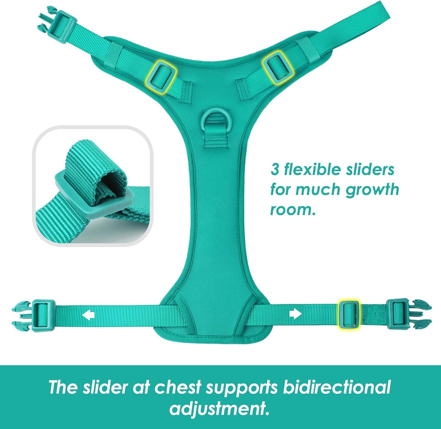 No Pull Dog Harness, Puppy Vest with Front Clip for Small Medium Large Sized Dog(MARRS Green,M)