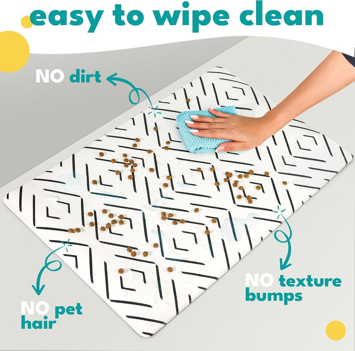 NALALAS Large Dog Mat for Food and Water, Cat Feeding Mat | Large Waterproof Dog Bowl Mat | Non-Slip Pet Food Mat for Floors | Pet Mats for Food and Water | Easy to Clean