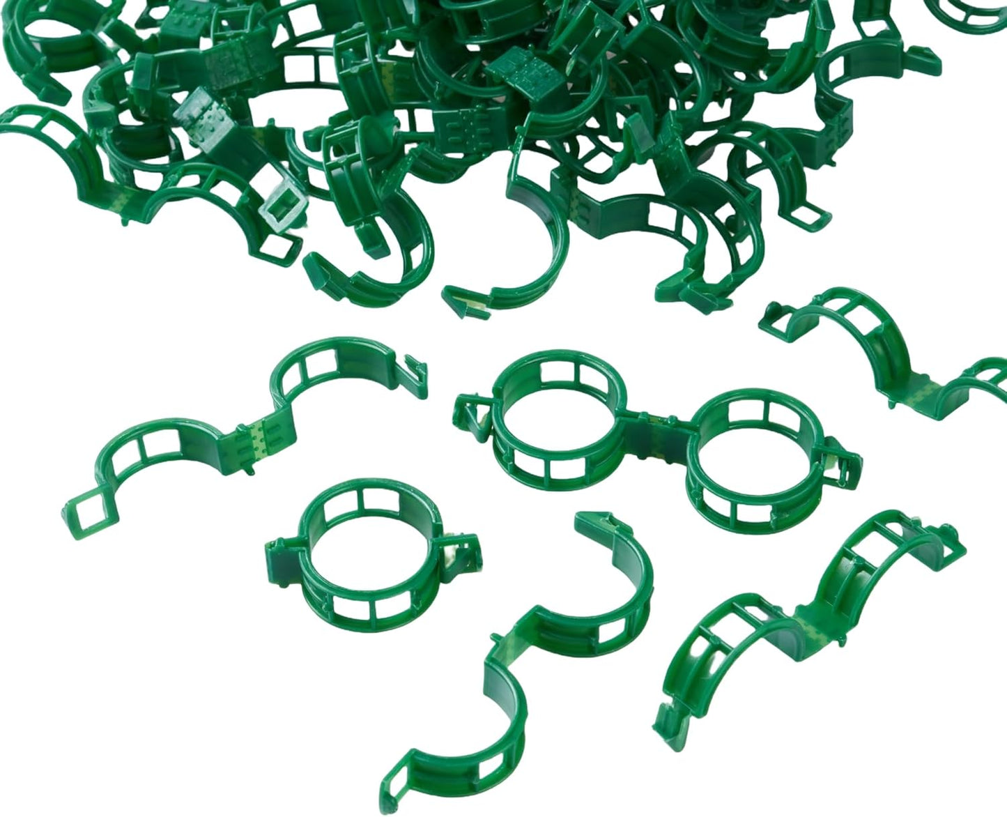 100 Pcs Plant Support Clips,Plastic Clips for Securing Plants,Tomato Vine Clips,Plant Fixing Clips,Garden Clips for Climbing Plants,Grape and Vine Vegetables (100, Green)
