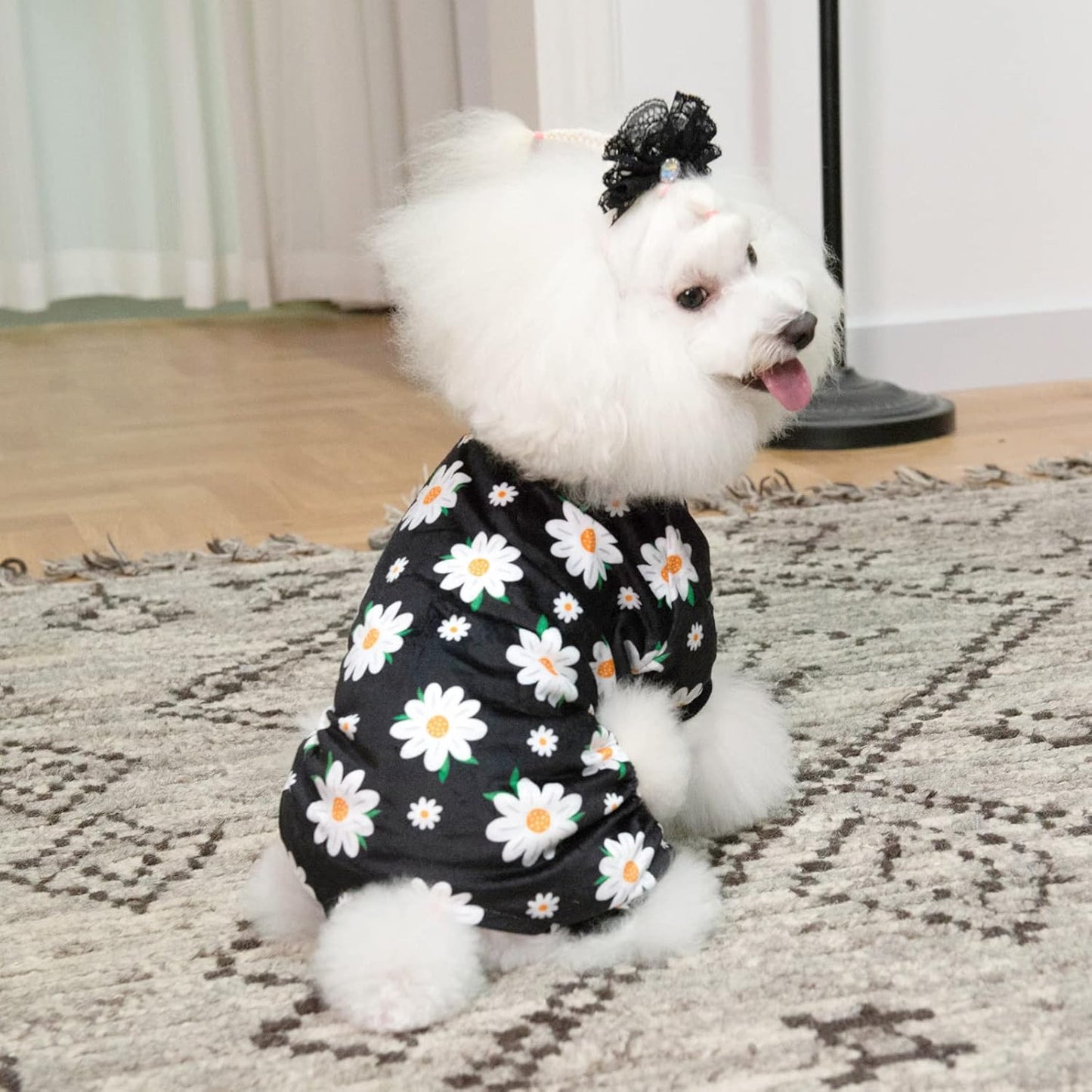 CuteBone Small Dogs Outfit Soft Puppy Onesies Pjs Dog Pajamas Pet Coat Cat Apparel Comfy Doggie Jumpsuit Bodysuit for All Seasons P221M