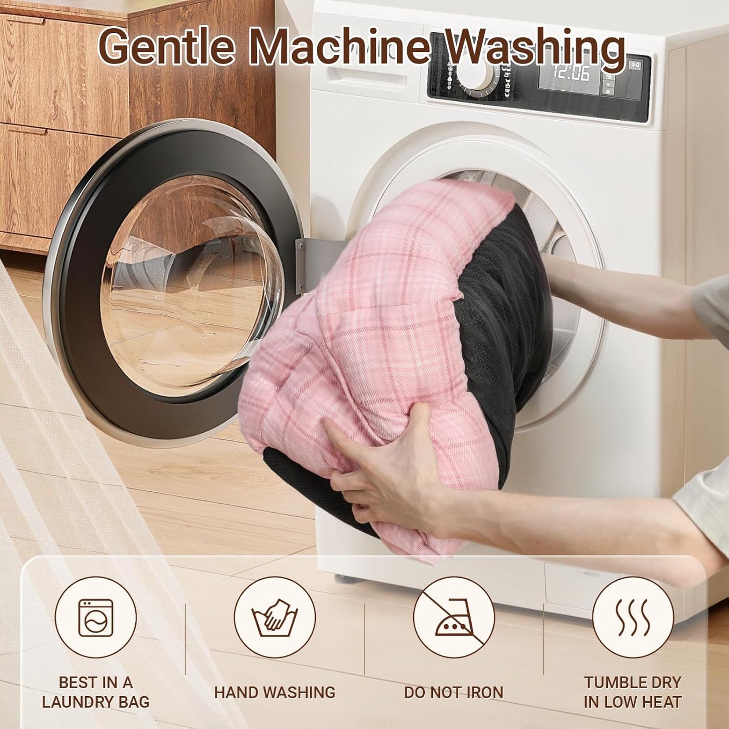 MIHIKK Rectangle Dog Beds for Extra Large Dogs & Cats, Orthopedic Sleeping Pet Bed for Couch with Durable Puppy Cuddler and Anti-Slip Bottom Machine Washable 44 * 30 Inch (Pink)