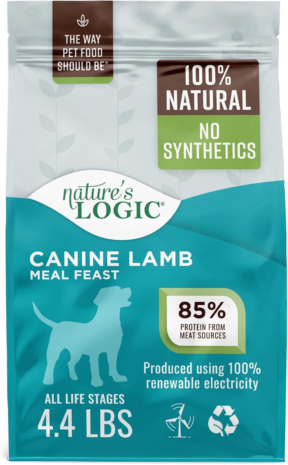Nature's Logic Dry Dog Food - 100% Natural - No Synthetics - For All Ages, Sizes, Breeds - Free From Common Allergens, High Protein - Lamb Meal Feast, 4.4lbs