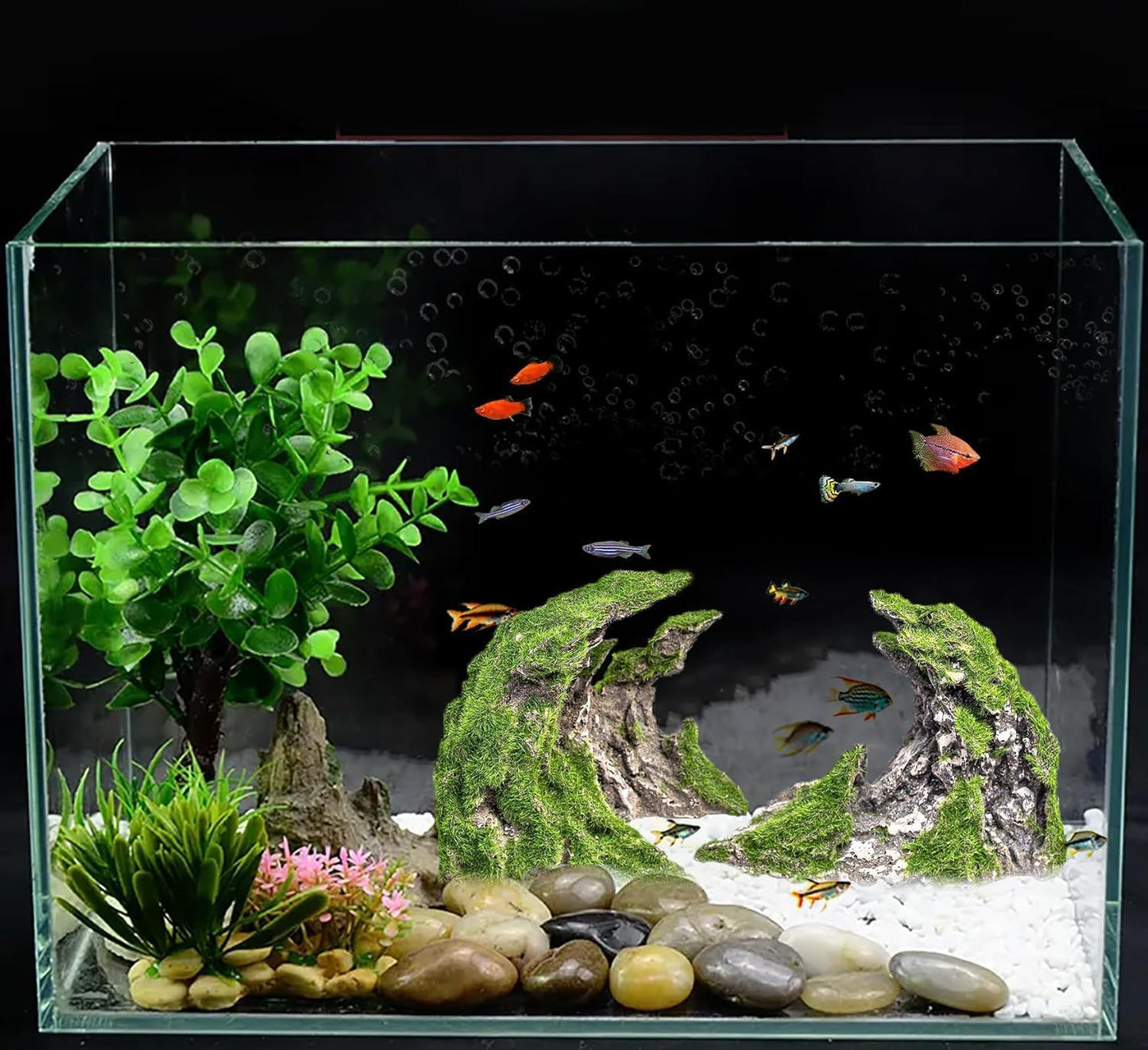 Novelsite Fish Tank Accessories, Aquarium Decorations, Scenery, Rock Ornaments - Create Aquatic Beauty with Premium Aquarium Decorations,17" W x 8.6" H x 5" D