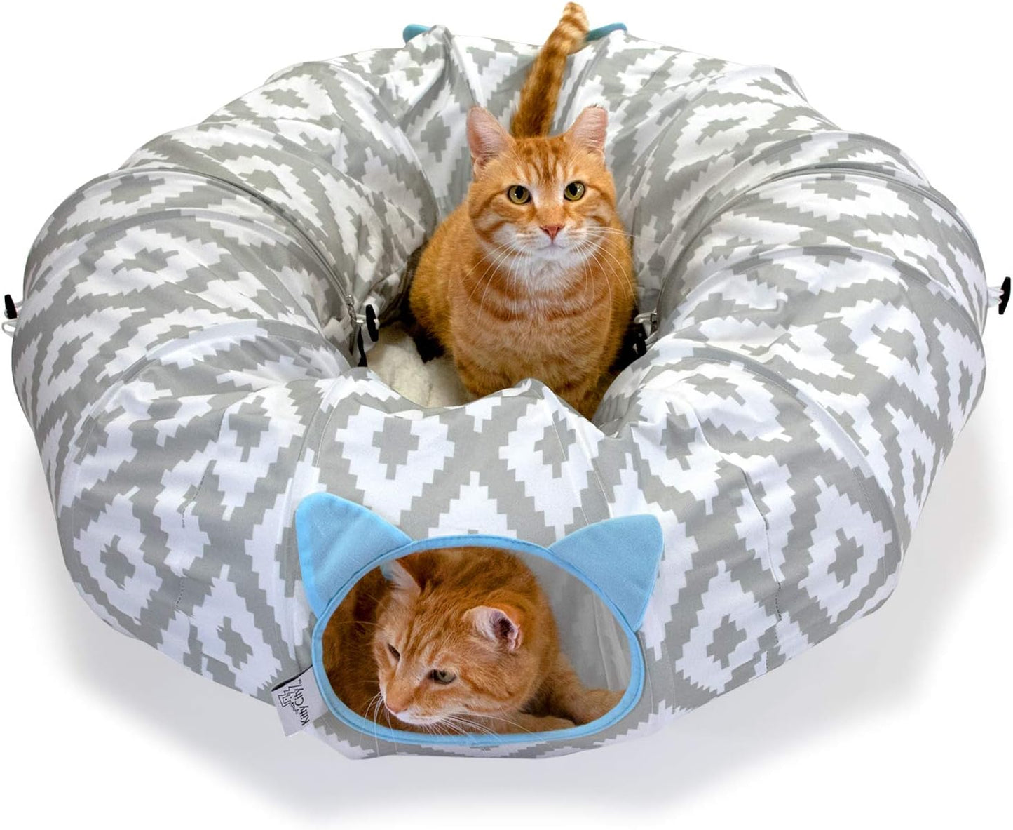 Kitty City Large Cat Tunnel Bed, Cat Bed, Pop Up Bed, Cat Toys, White