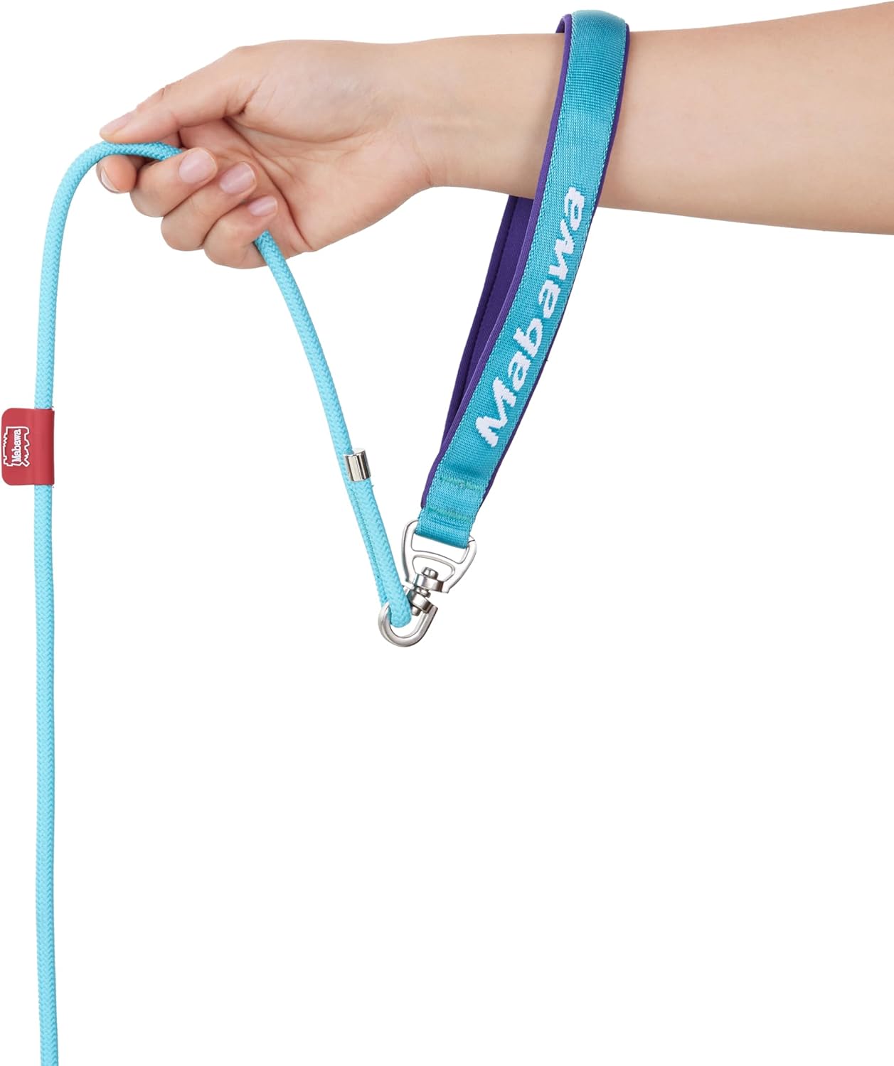 Dog Anti-Slip Leash 5FT with Metal Stopper - Durable No-Pull Training Lead for Small, Medium & Large Dogs - Comfortable Handle Nylon Rope, Tangle-Free Pet Walking Leash (Lake Blue, 5 FT)