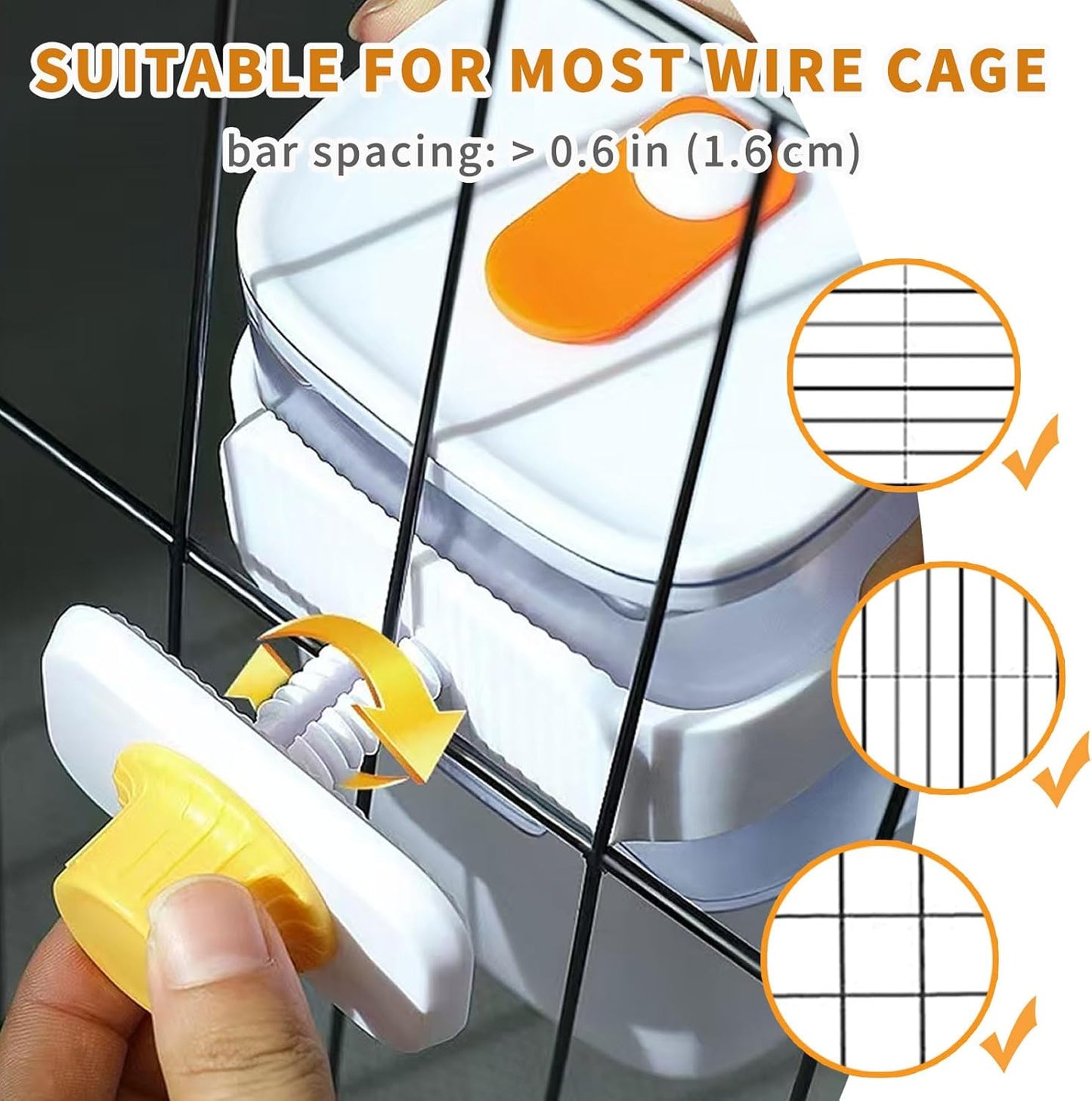 Oncpcare 24oz Rabbit Water Dispenser No Drip for Cage, Hanging Automatic Guinea Pig Water Bottle Large Small Aniaml Cage Accessories for Ferret Guinea Pig Rat Rabbit (White)