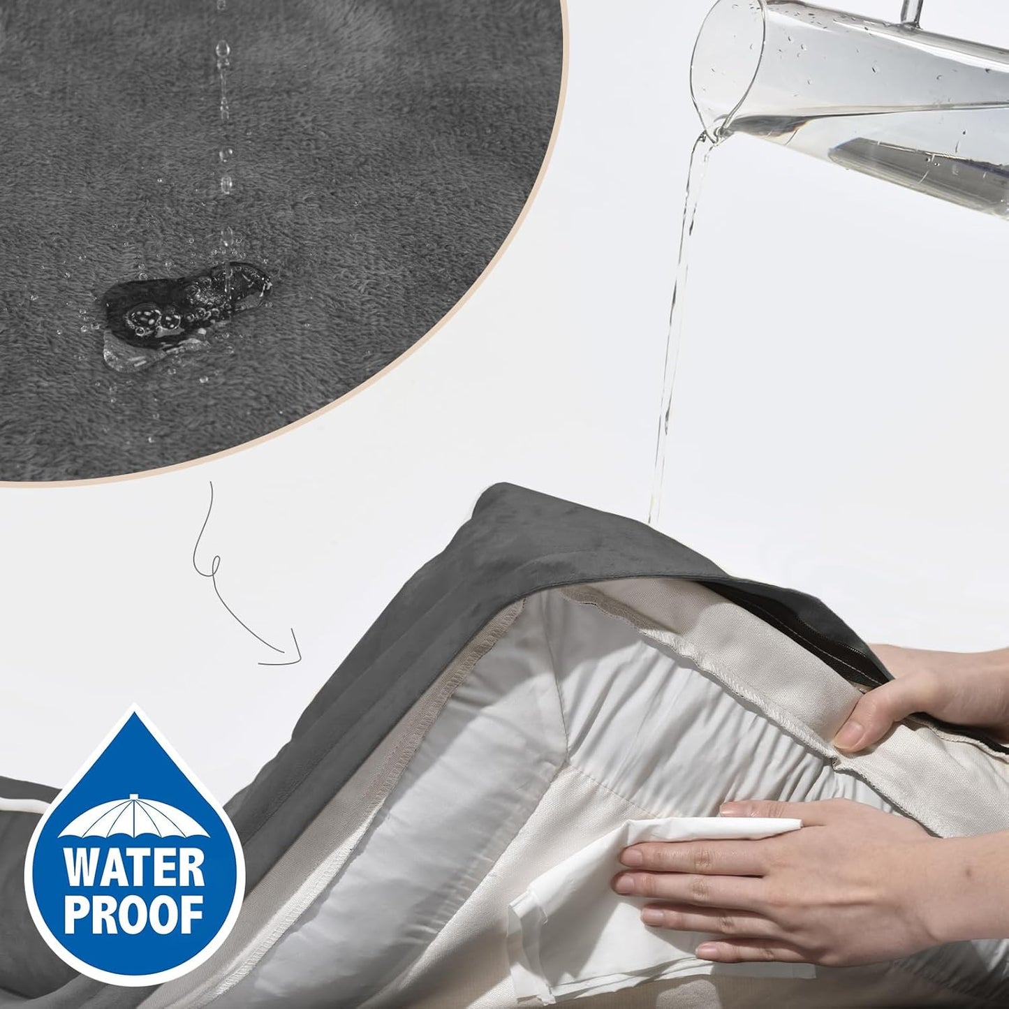 Comfort Expression Medium Dog Beds Waterproof Orthopedic Foam Dog Sofa Beds for Medium Large Dogs Comfy Pet Bed with Washable Removable Cover & Non-Slip Bottom(Medium,Dark Grey)