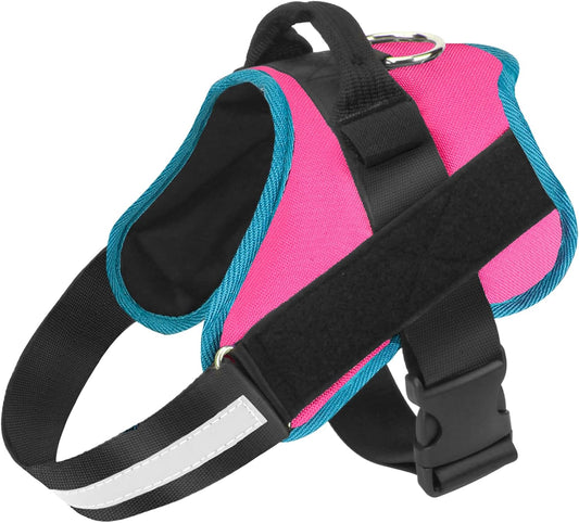 Bolux Dog Harness, No-Pull Reflective Dog Vest, Breathable Adjustable Pet Harness with Handle for Outdoor Walking - No More Pulling, Tugging or Choking Medium (Pack of 1) RoseTurquoise