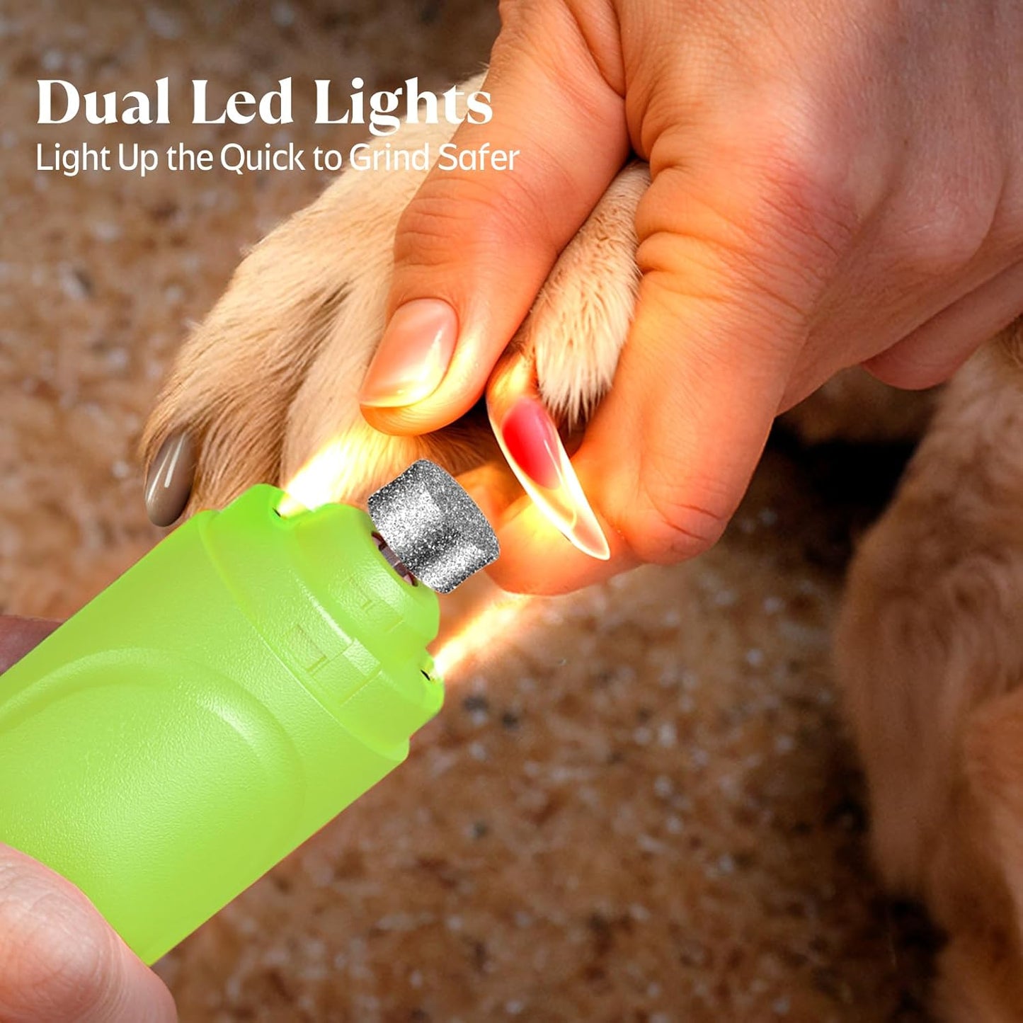 YABIFE Dog Nail Grinder, Dog Nail Trimmers and Clippers Kit, Super Quiet, Rechargeable, for Small Large Dogs Cats Toenail Claw Grooming,3 Speeds