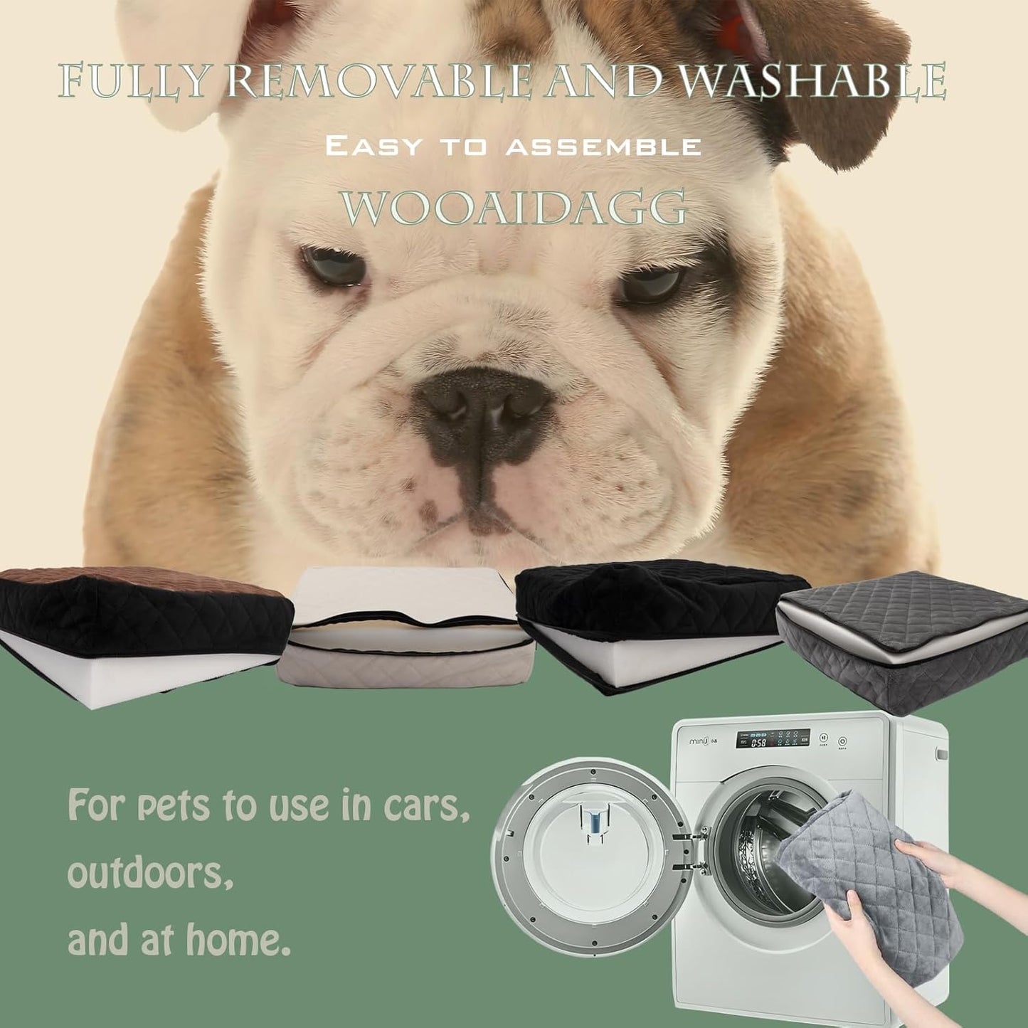 Dog Car Seat for Medium Sized Dog,Pet Travel Car Bed with Seat Belt Channle,Fully Detachable and Washable Car Dog Seat with Adjustable Straps,3 Straps Easy to Install (Black/Brown)