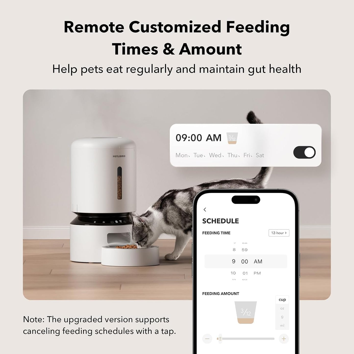 PETLIBRO Automatic Cat Feeder, 5G WiFi Automatic Dog Feeder with Freshness Preservation, 5L Timed Cat Feeders with Low Food Sensor, Up to 10 Meals Per Day, Granary Pet Feeder for Cats/Dogs