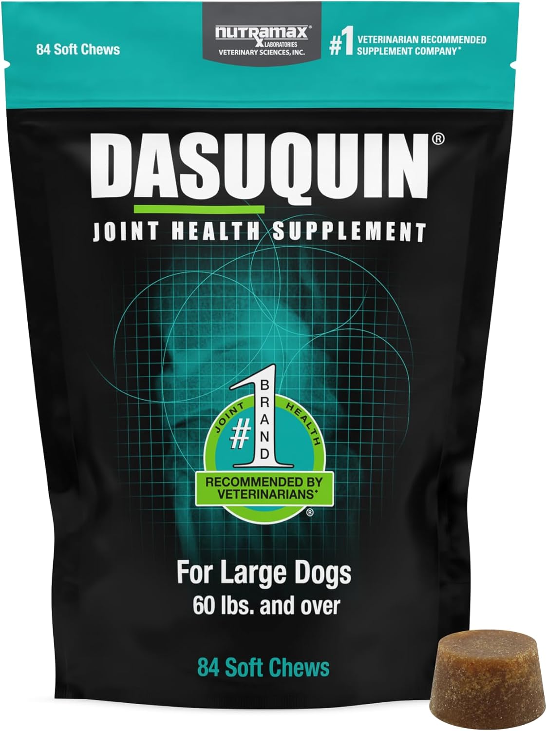 Nutramax Laboratories Dasuquin Joint Health Supplement for Large Dogs - With Glucosamine, Chondroitin, ASU, Boswellia Serrata Extract, and Green Tea Extract, 84 Soft Chews, DASL84SC