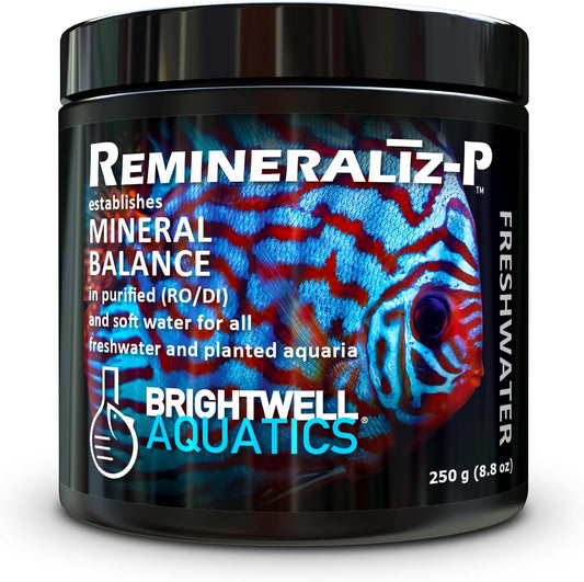 Brightwell Aquatics Remineralīz-P – Restores GH & TDS for Freshwater Aquariums, Replenishes Essential Minerals for RO & Distilled Water, Supports Fish & Plant Health, 250g