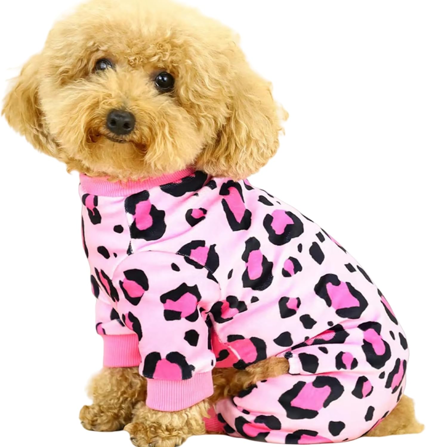 Vet-Approved Dog Pajamas Onesie for Large Dog Pjs - Lightweight Soft Stretchy Puppy Clothes - Certified Hypoallergenic Comfort Anxiety-Reducing (Pink,XXXX-L)