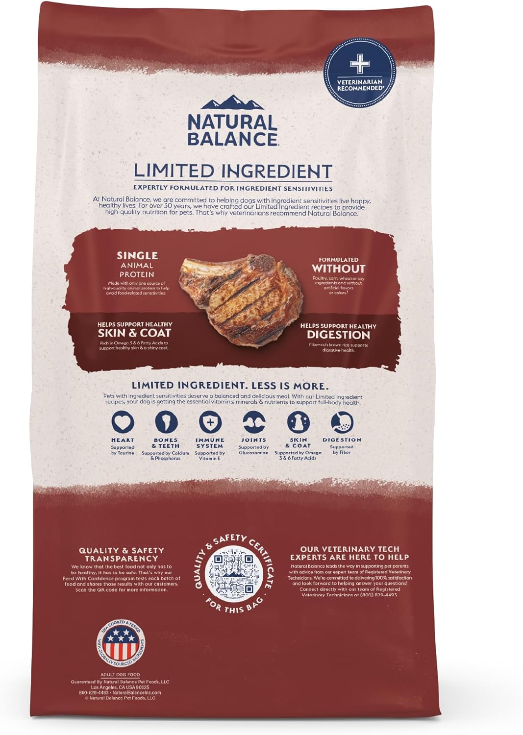 Natural Balance Limited Ingredient Adult Dry Dog Food with Healthy Grains, Beef & Brown Rice Recipe, 4 Pound (Pack of 1)