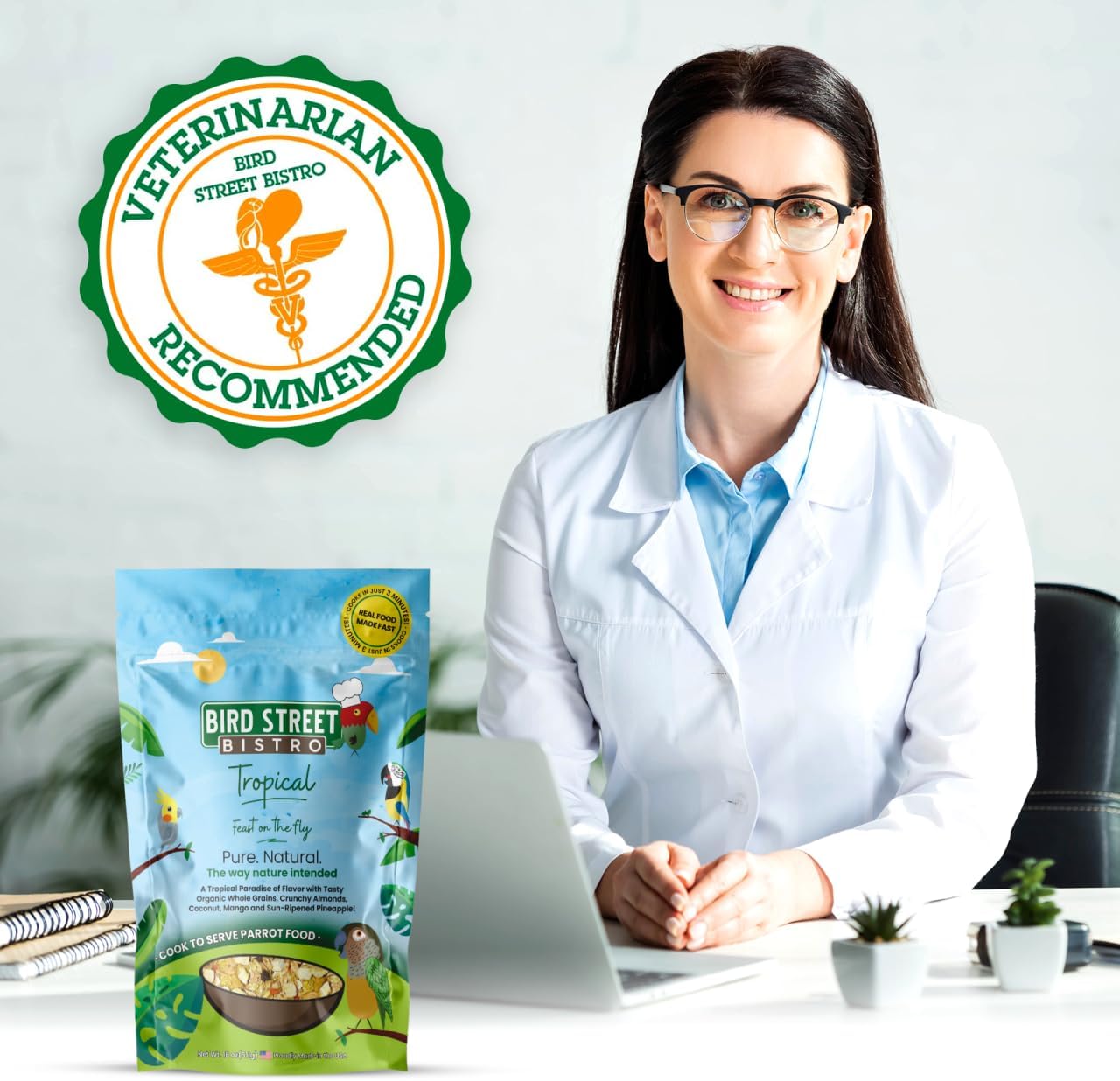 Parrot Food - Parakeet- Cockatiel Food - Bird Food - Cooks in 3-15 min w/Natural & Organic Grains - Legumes - Non-GMO Fruits, Vegetables, & Healthy Spices