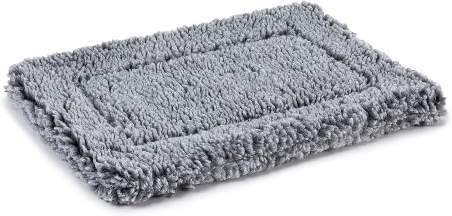Stoutwool Indestructible Dog Bed - Fluffy Chew Proof Dog Crate Pad - Tough Kennel Pad for Aggressive Chewers - Washable, Ideal for Toy Breeds & Fits 18-Inch Crate - 17"x11", Charcoal