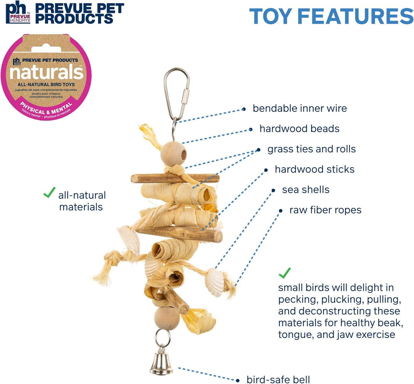Prevue Pet Products Naturals Physical & Mental Princess Bird Toy 62553