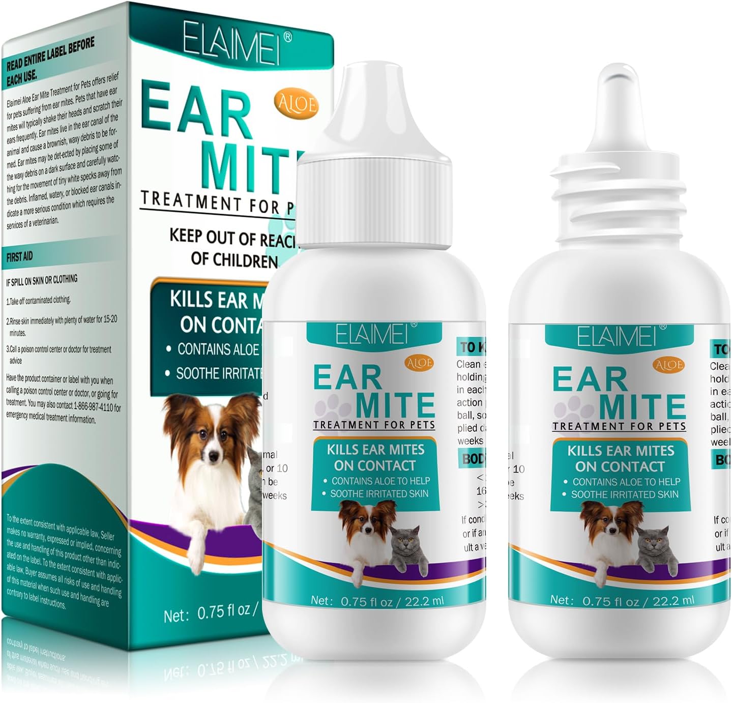 Ear Mite Treatment for Dogs 2PACK, Dog Ear Infection Treatment, Dog Ear Mite Treatment, Dog Ear Drops Alleviation Suffering from Ear Mites & Itching and Odours Stinky Stuff, Dogs Ear Care Solution