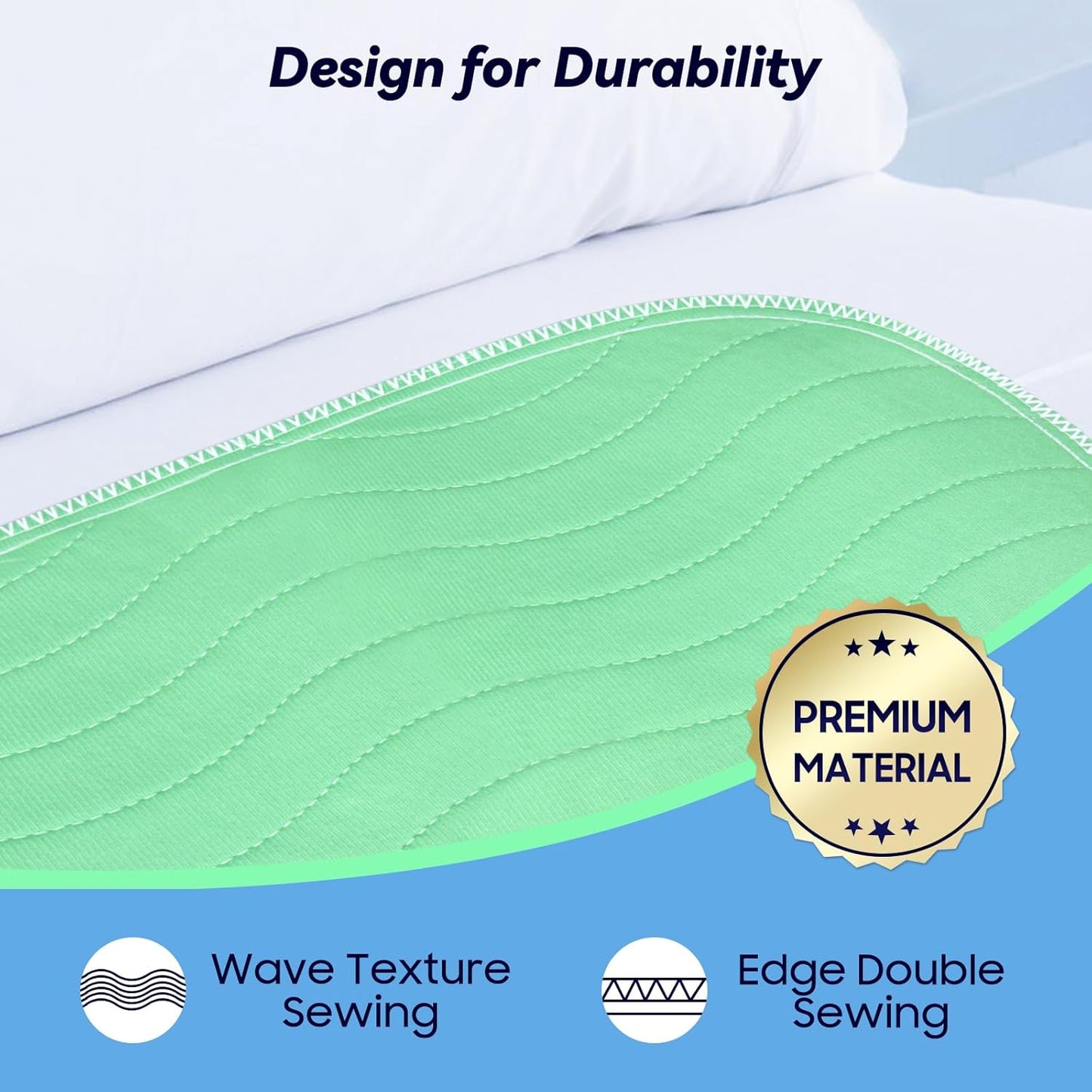 4 Pack 36” x 36” Extra Heavy Absorbency Washable Underpads, Waterproof Quick Drying Nursing Pads Incontinence Bed Pads, Reusable Washable Pee Pads for Dogs, Diaper Changing & Adults
