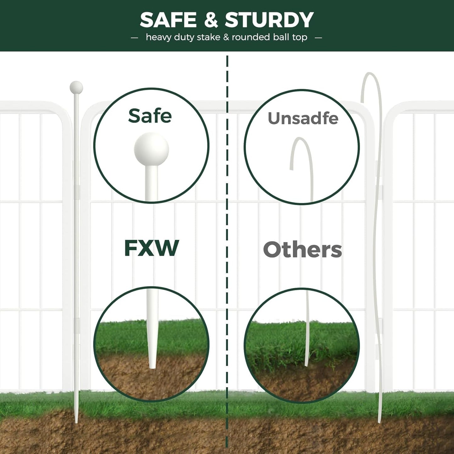 FXW Rollick Unleashed Dog Playpen for Indoor, Yard, RV Camping, 32 inch 32 Panels for Small and Medium Dogs, White│Patented