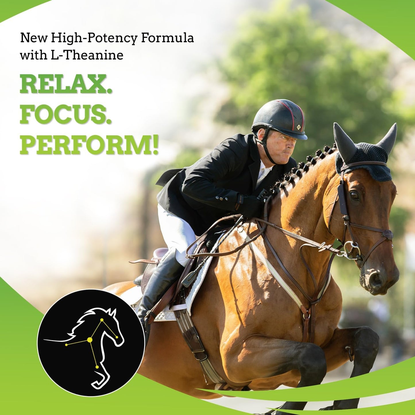 SynChill AF Calming Gel for Nervous Horses - Single Serving - Advanced Formula with L-Theanine, Increased Potency, 100% Natural Supplement, Disposition & Confidence Support for Horses