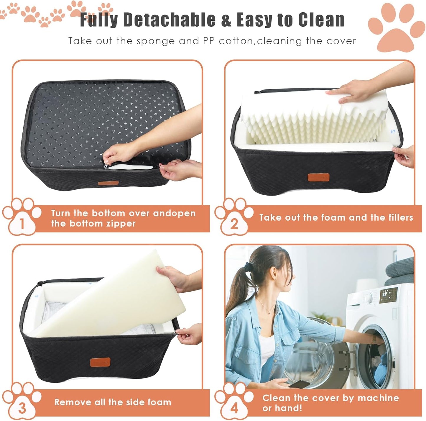 Memory Foam Booster Dog Car Seat for Medium Dogs (Under 45LBS): Elevated, Detachable Washable, Anti-Slip, for Car Back Seat, Travel Pet Bed with Seat Belt