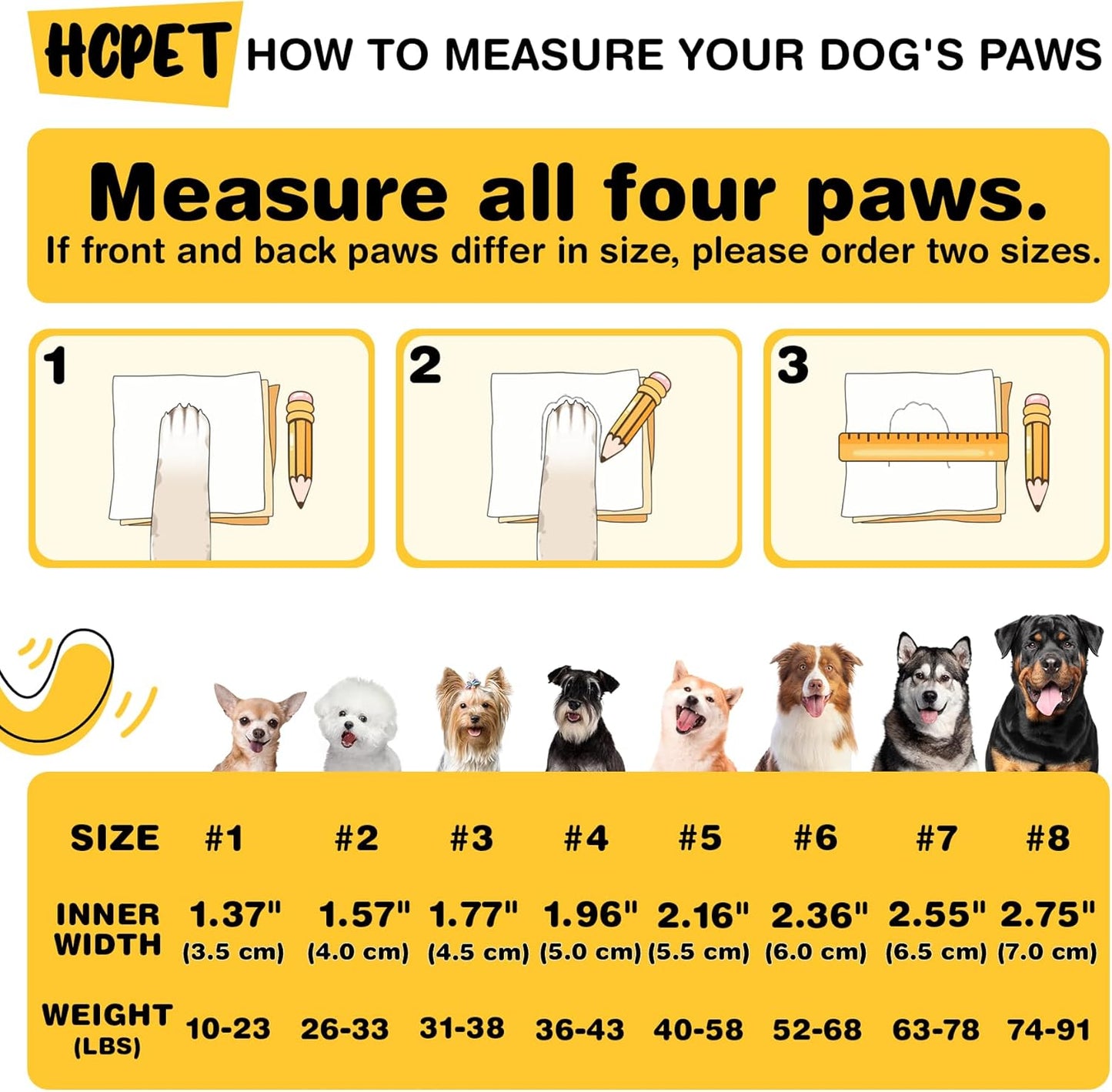 Hcpet Dog Shoes for Large Dogs, Breathable Dog Booties for Small Medium Dogs, Anti-Slip Dog Boots & Paw Protectors for Hot Pavement Winter Snow Hiking with Reflective Straps Orange Size 2