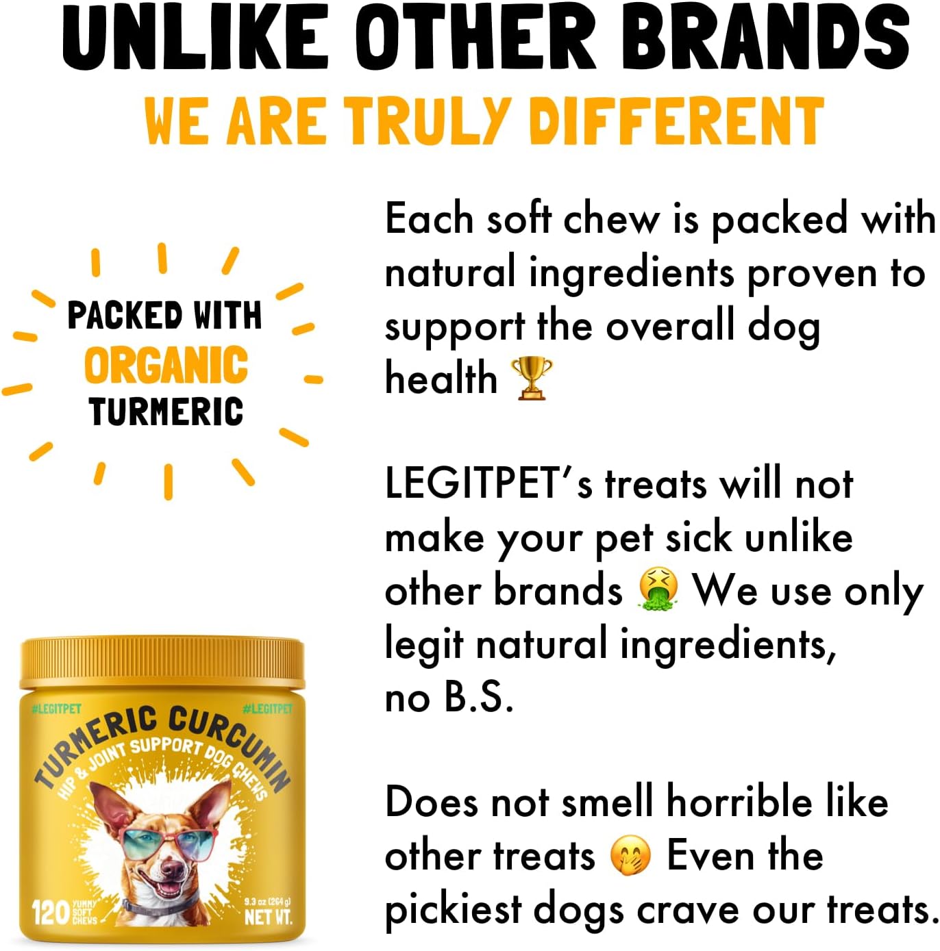 Turmeric Curcumin Hip & Joint Dogs Supplement Anti-Inflammatory Support for Arthritis & Mobility with Collagen & BioPerine Pain Relief Antioxidant Digestive Cardiovascular and Liver Health 120 Chews