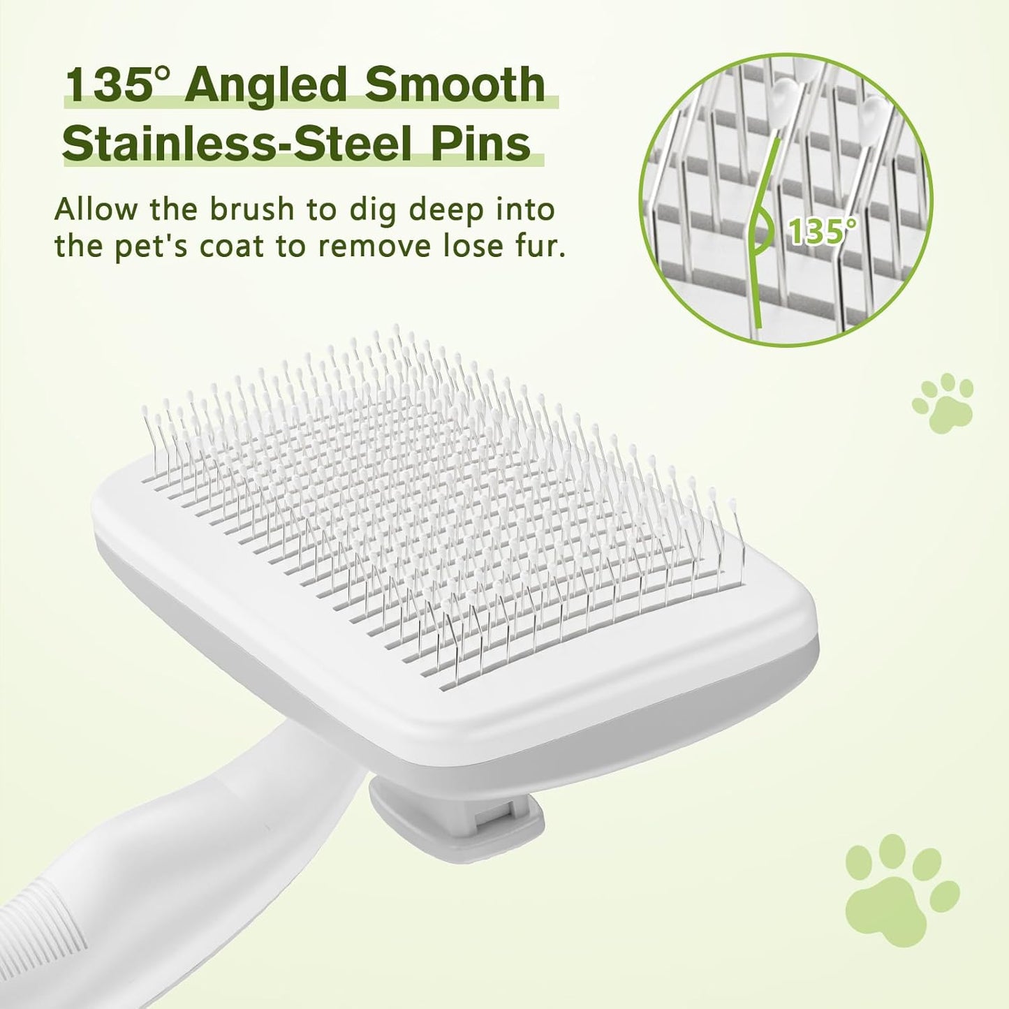 Pecute Self-Cleaning Slicker Brush for Dogs, Cats, Lightweight Dog Brush for Shedding Massaging Grooming, Cat Brush Gently Removes Loose Fur Undercoat for Small Dogs Cats Rabbits of All Hair Types