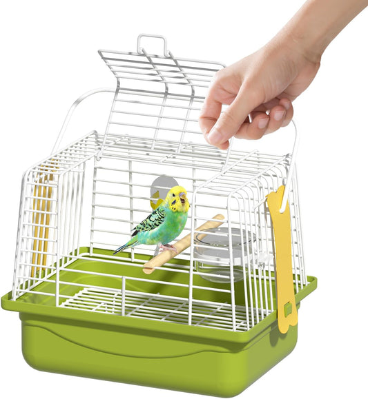 BAGHBPM Small Bird cage,Travel Cage for Birds and Small Animals, Parakeet cage,Bird Carrier Travel cage,Bird Travel cage, jaulas para pájaros,Green,(Size:S,M,L) (L)
