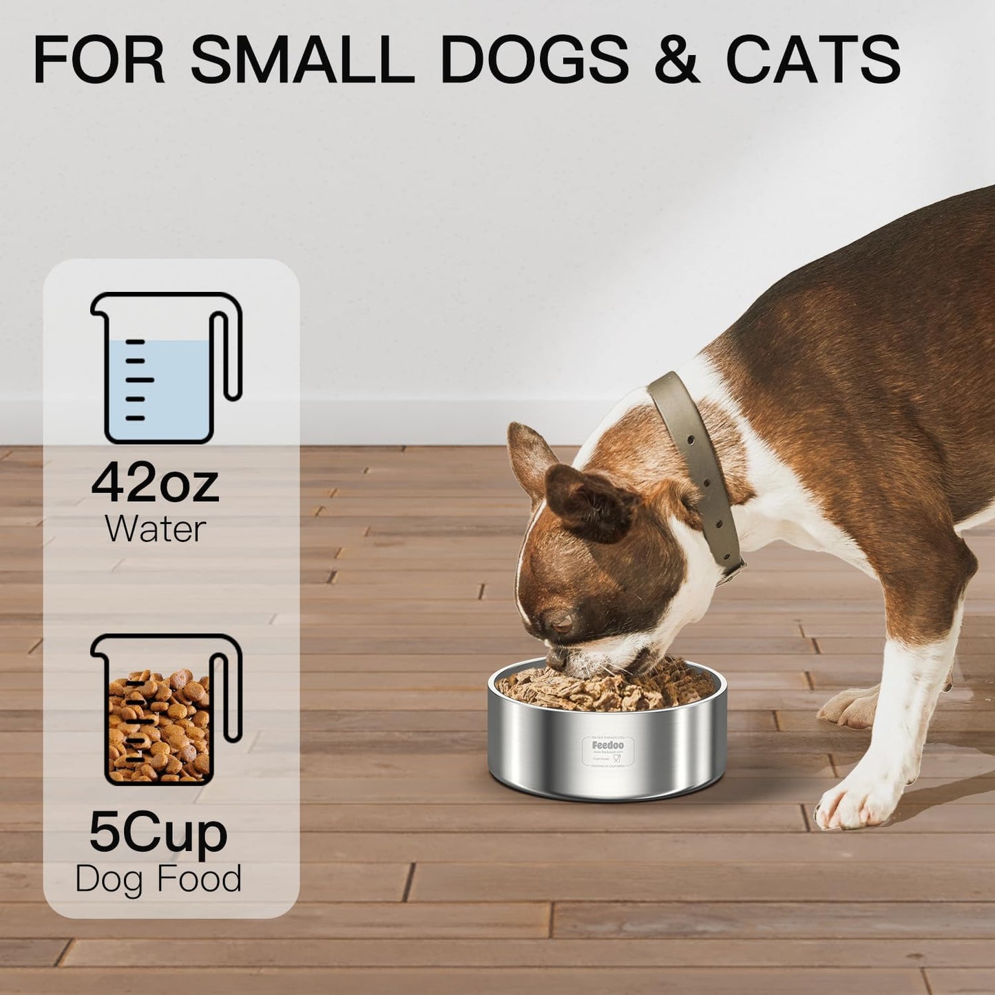 42oz Double Layer 304 Stainless Steel Dog Bowl - Insulated & Durable | Non-Slip Base | Easy to Clean | BPA-Free Safe Dog Food and Water Bowl