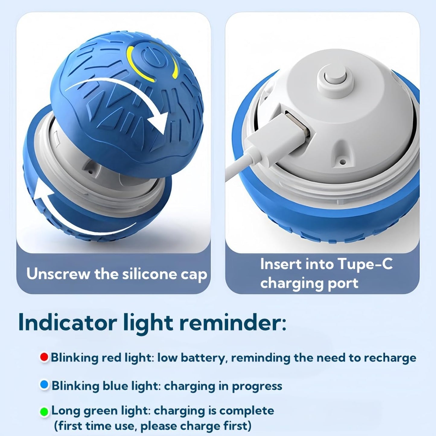 2025 New Interactive Dog Toys Dog Balls,Durable Motion Activated Automatic Rolling Ball Toys for/Small/Medium Dogs(Orange)