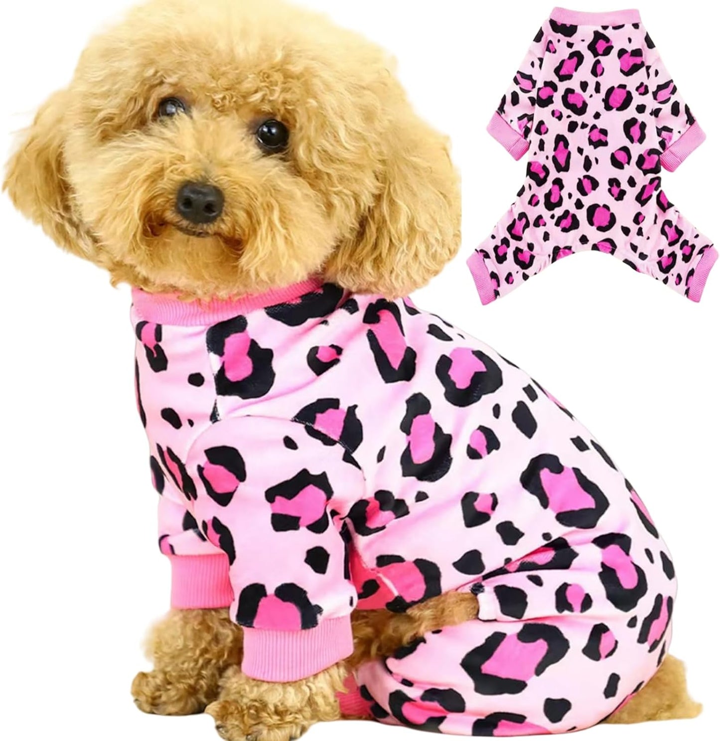 Vet-Approved Dog Pjs Pajamas Onesie for Medium Dog Clothes - Lightweight Soft Stretchy Puppy Outfits - Certified Hypoallergenic Comfort Anxiety-Reducing (Pink, XXL)