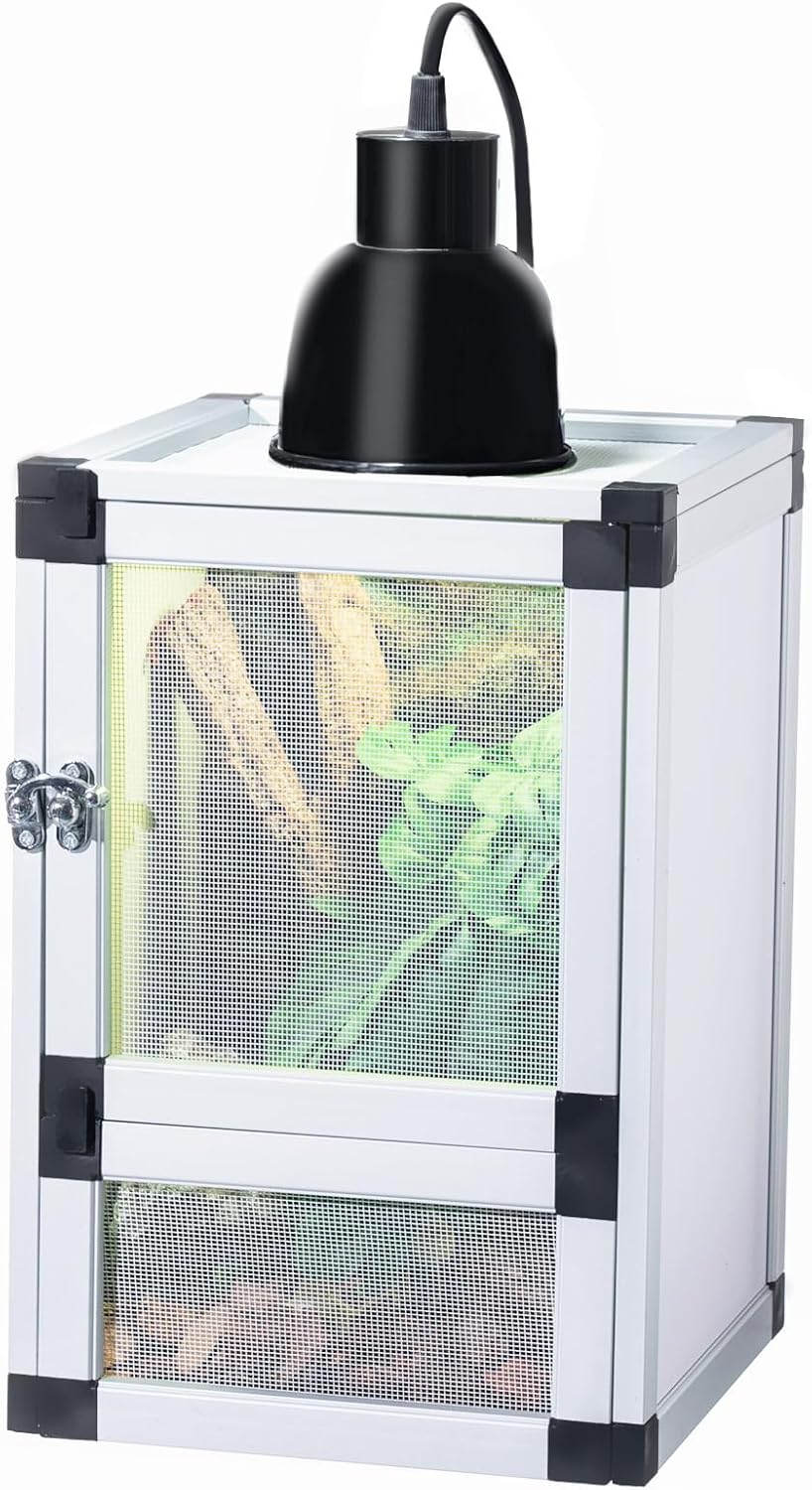 5-Pack Reptile Cage 8" x 8" x 12", Small Hatching Habitat with Screen & Acrylic Doors, Ventilated Terrarium for Lizards, Frogs, Easy to Assemble