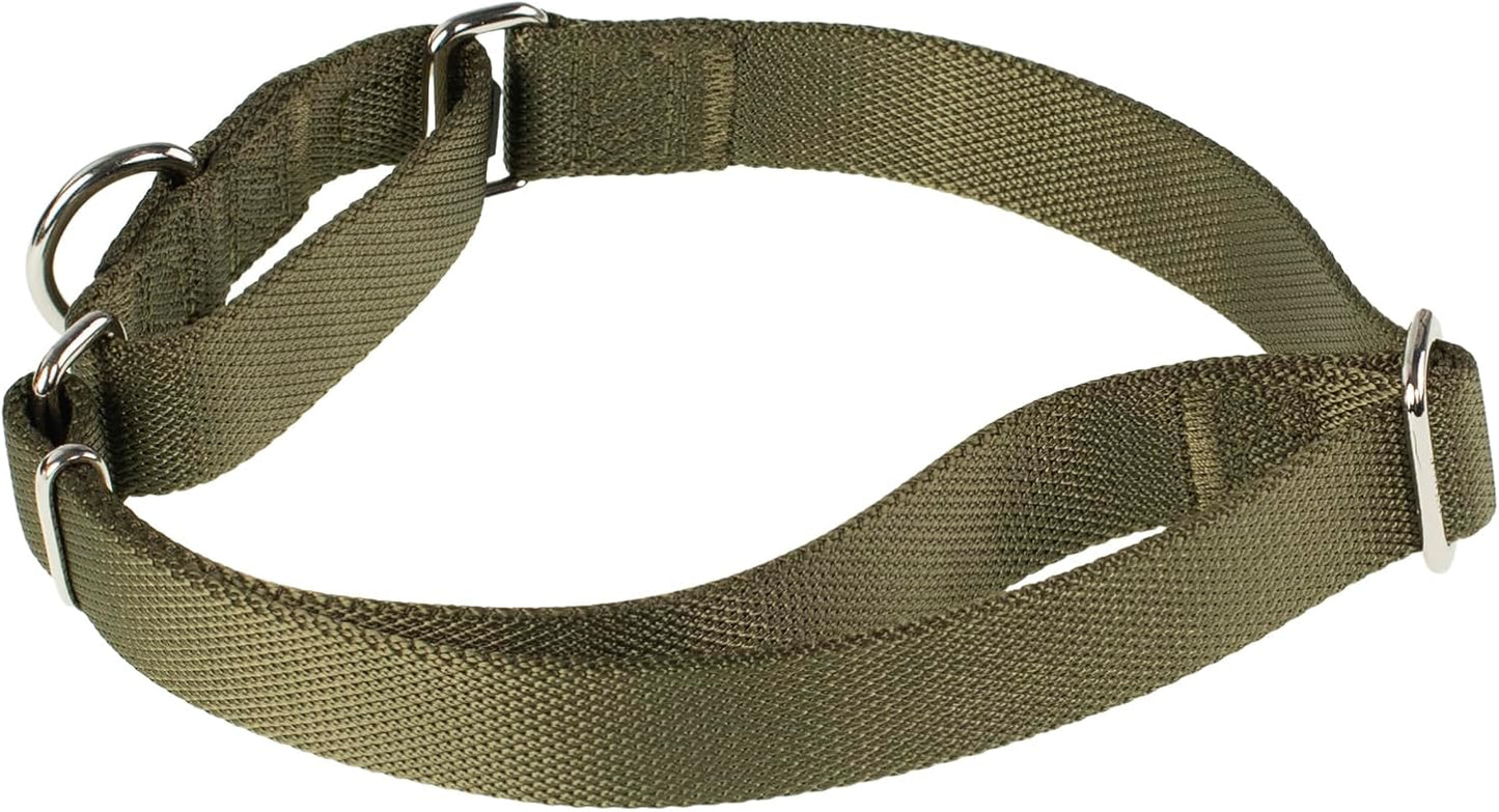 Hyhug Pets Premium Upgraded Heavy Duty Nylon Anti-Escape Martingale Collar for Boy and Girl Dogs Comfy and Safe - Professional Training, Daily Use Walking. (Army Green, Large)