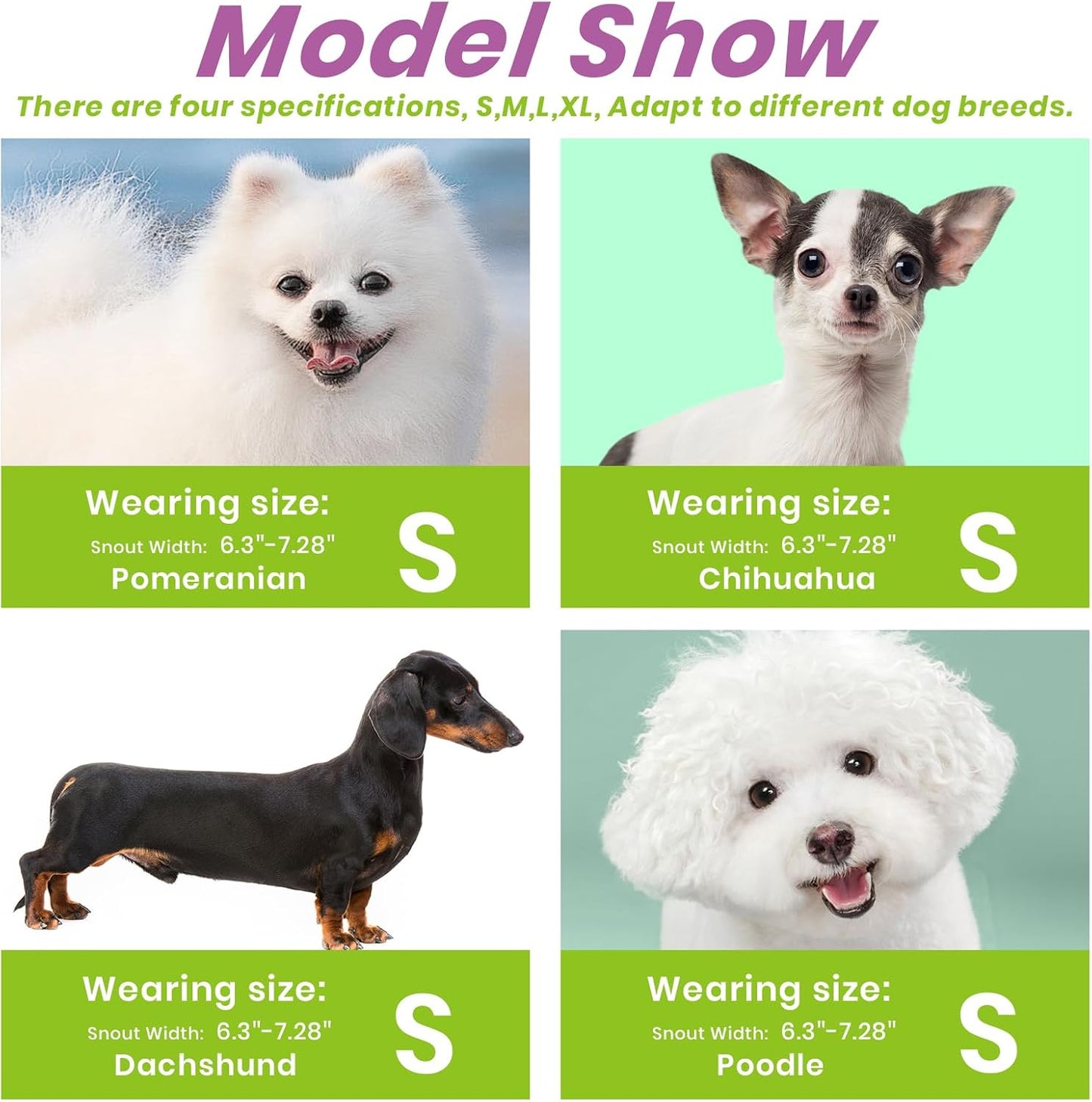 Glow-in-The-Dark Dog Muzzle, Basket Muzzle for Small Medium Large Dogs,Anti-Biting Chewing, Lightweight Cage Design,Allows Drinking & Panting,for Grooming & Training Size S