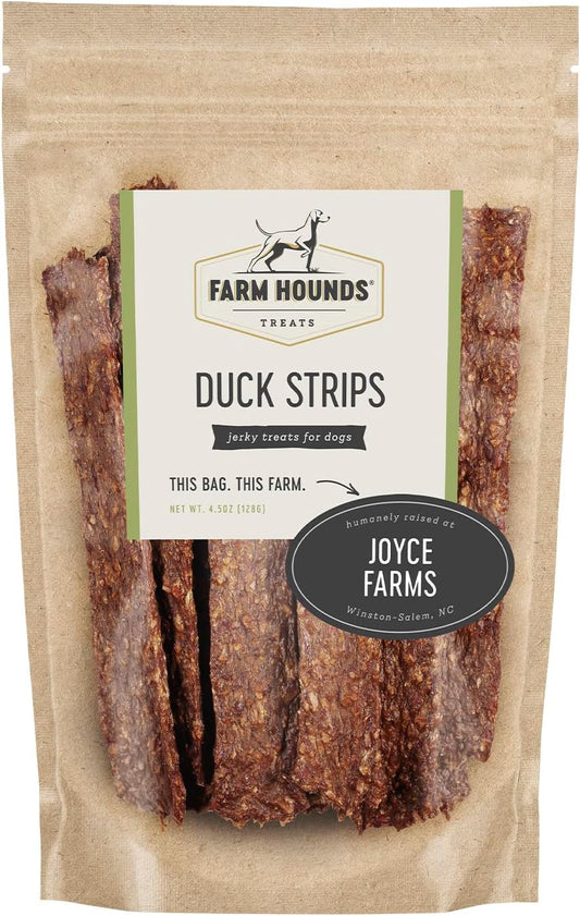 Farm Hounds - Duck Strips - Premium Natural Jerky for Dogs - Made from 100% Humanely Raised Duck - Break-to-Size - Great for Training & Treats - No Added Fillers - Made in USA - 4.5 oz - 1 Pack
